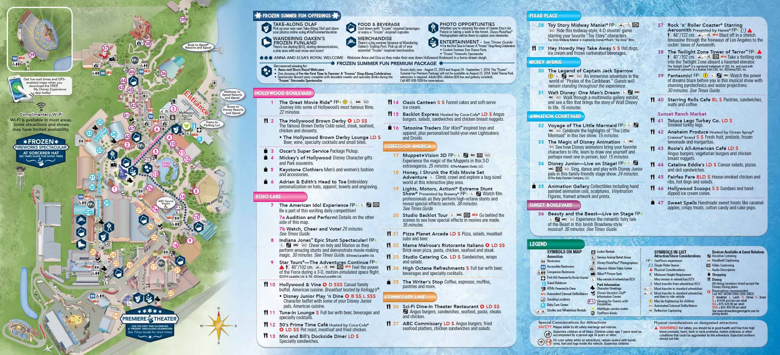 PHOTOS - Frozen Summer Fun takes over the new guide map for Disney's Hollywood Studios