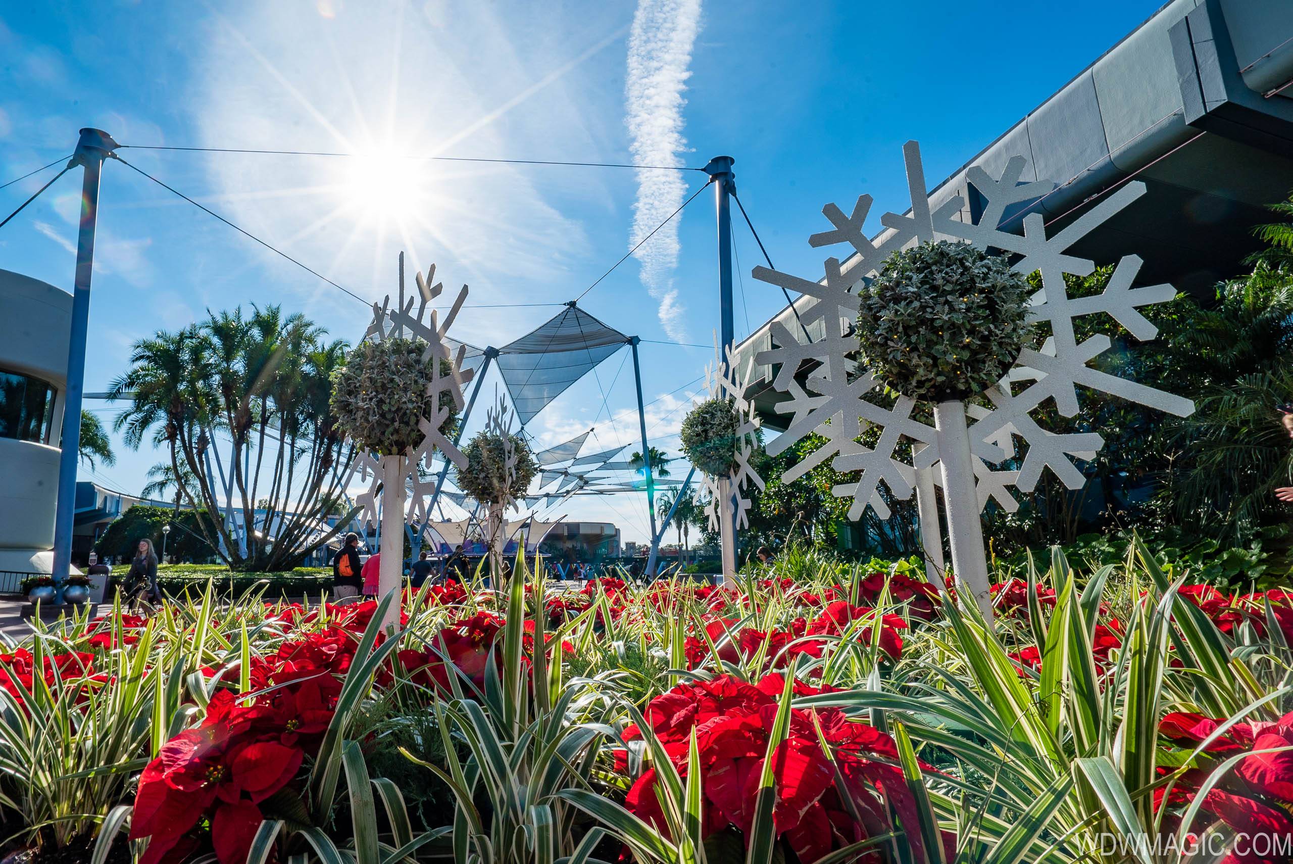 PHOTOS - A look at the changes to Epcot's Future World holiday decor as major construction continues