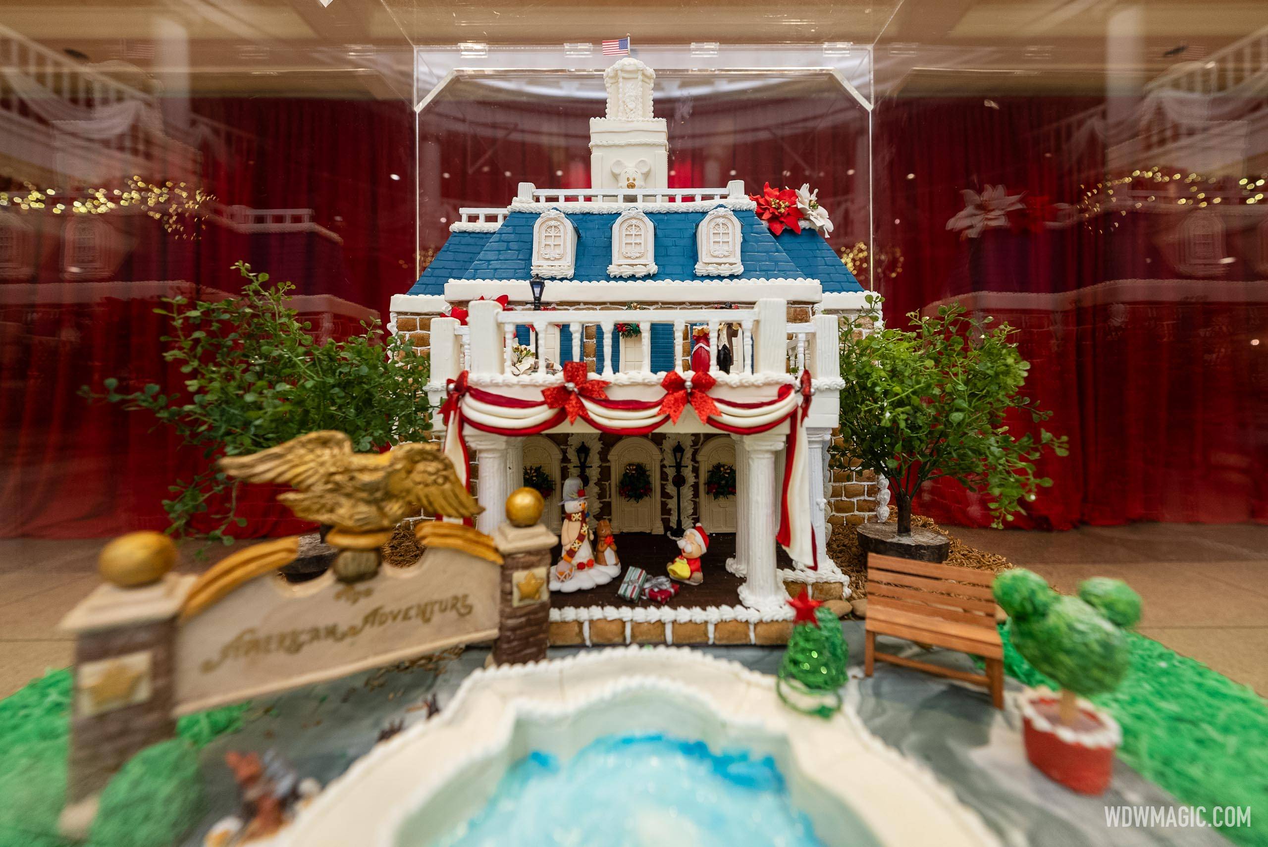 The American Adventure Pavilion gingerbread display