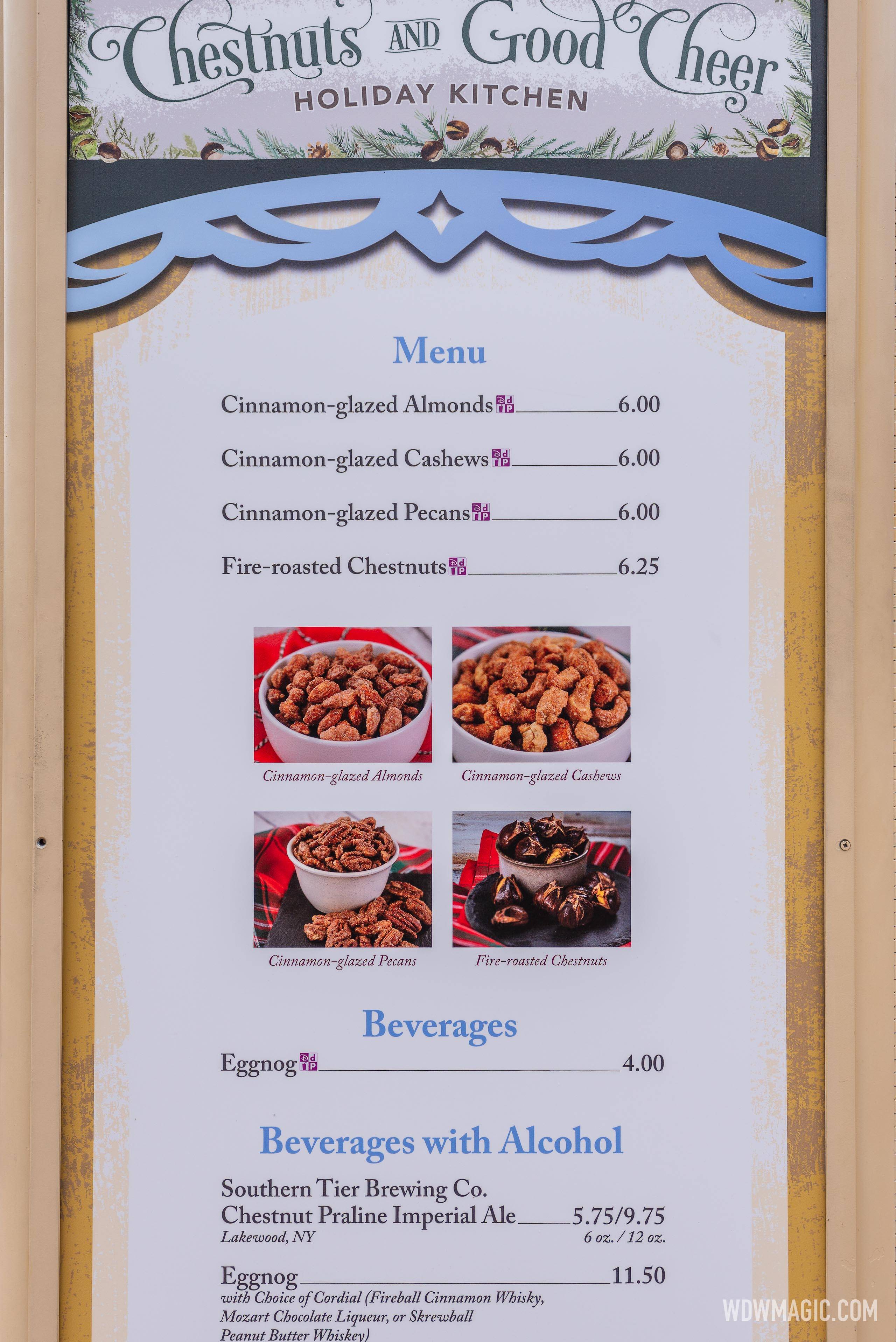 2024 EPCOT International Festival of the Holidays Holiday Kitchens Kiosks and Prices