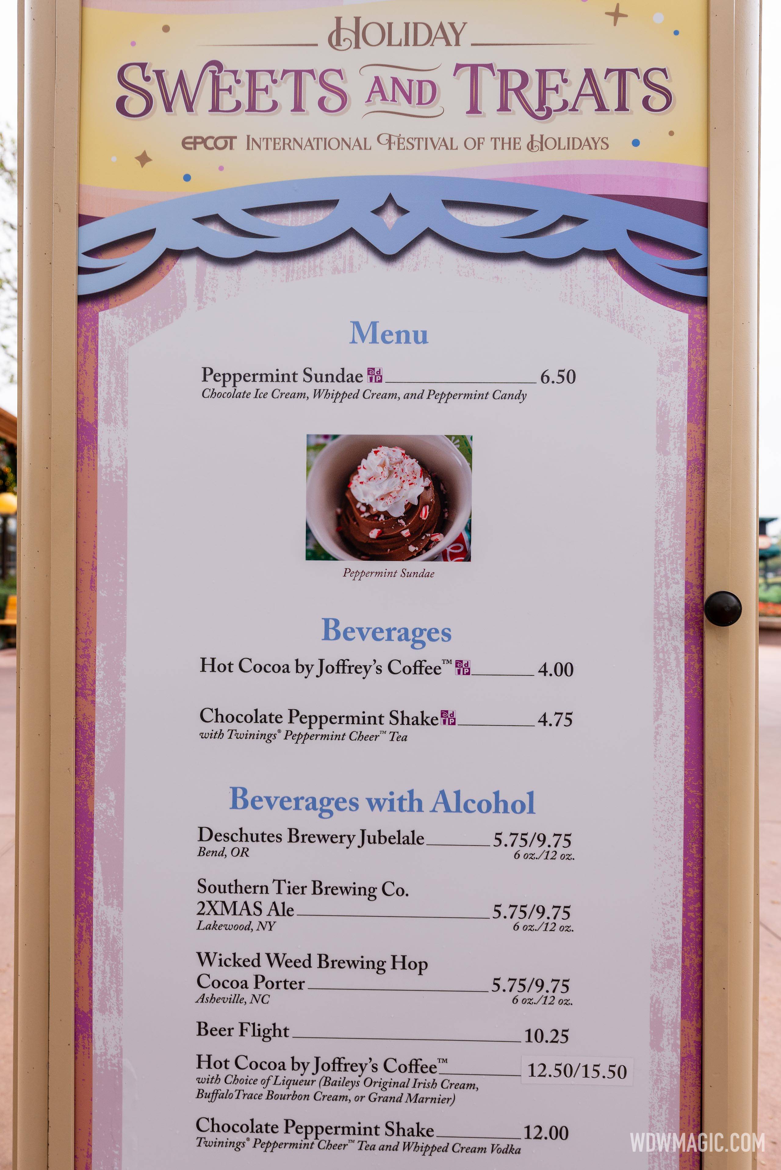 2024 EPCOT International Festival of the Holidays Holiday Kitchens Kiosks and Prices