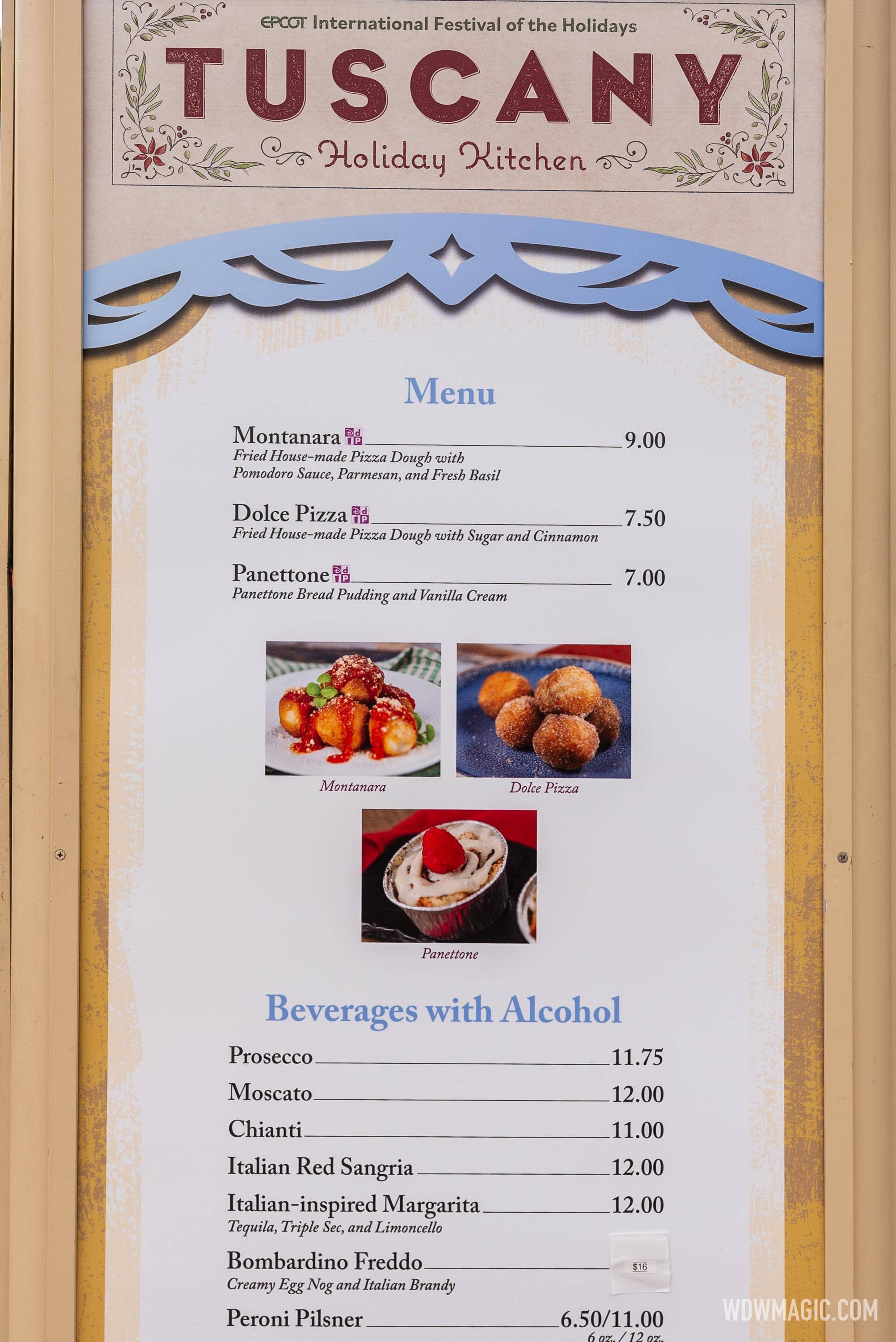 2024 EPCOT International Festival of the Holidays Holiday Kitchens Kiosks and Prices