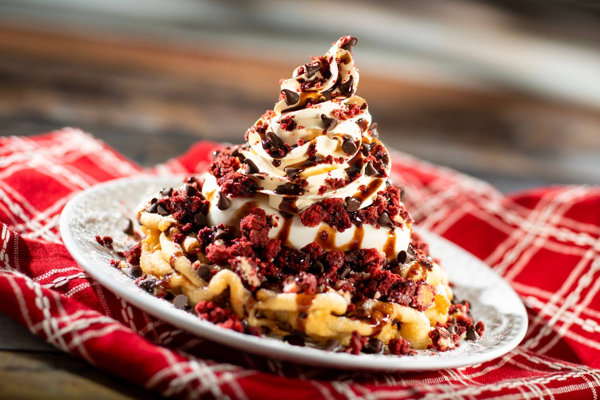 Red Velvet Cookie Funnel Cake