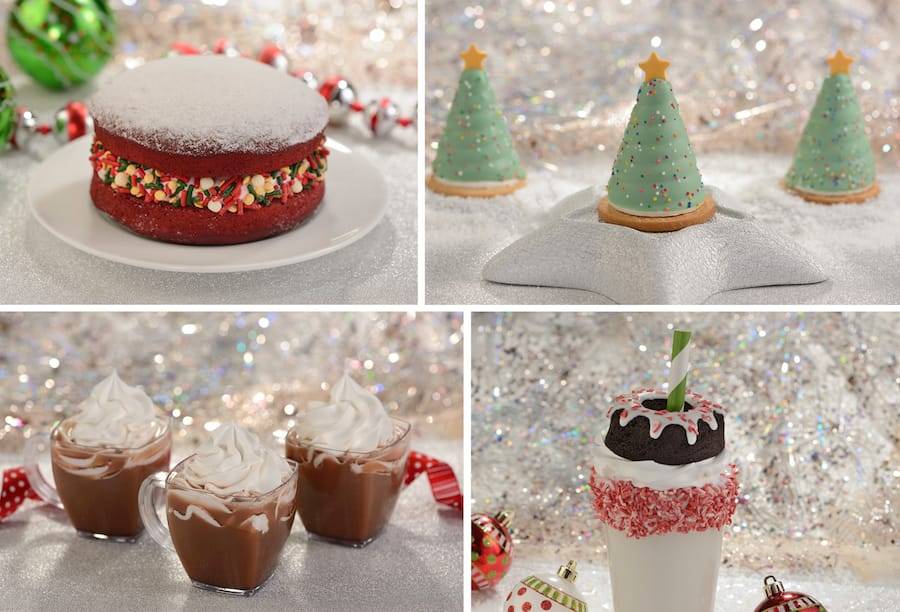 Red Velvet Whoopie Pie, Holiday Tree Marshmallow, Hot Cocoa Flight, Candy Cane Milkshake