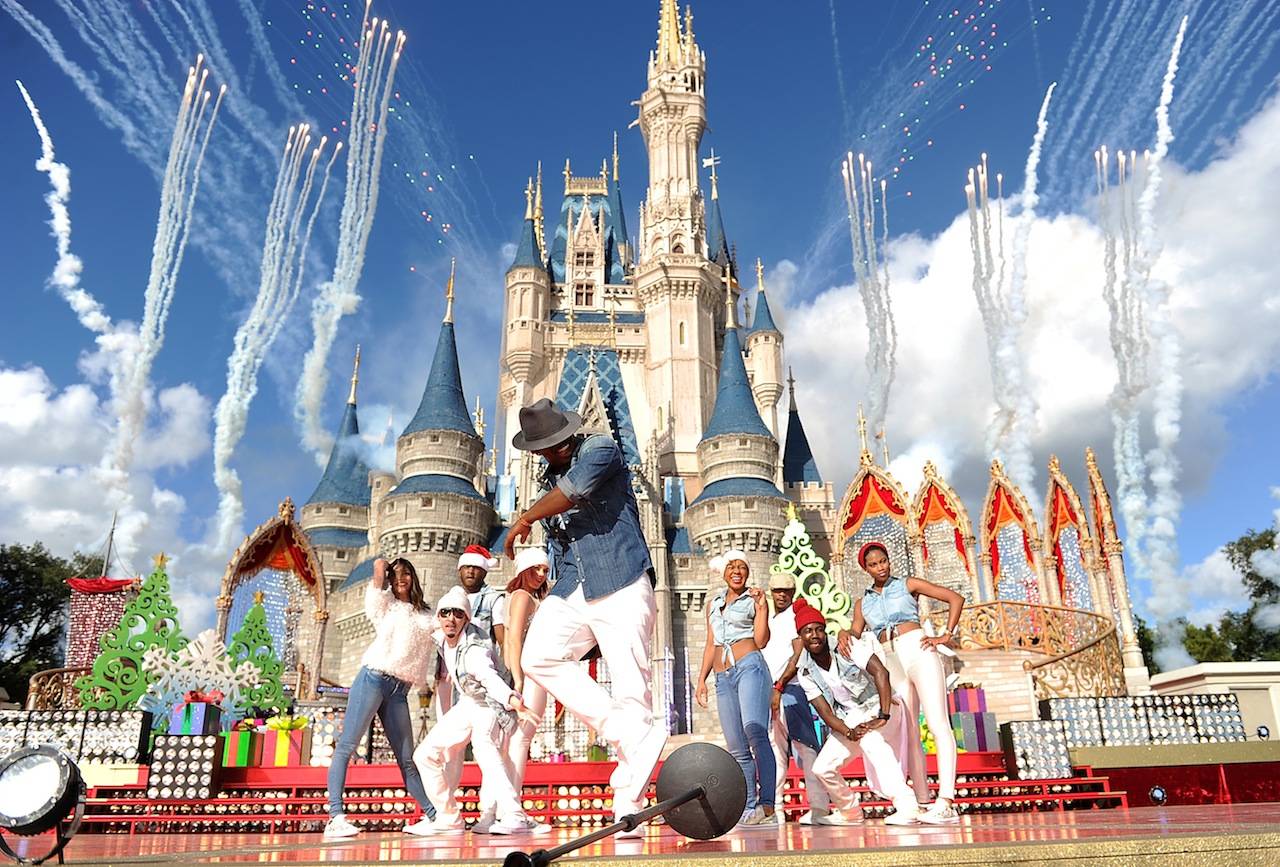 Ne-Yo performs at the Disney Parks Christmas Day Parade TV Special 2013 taping