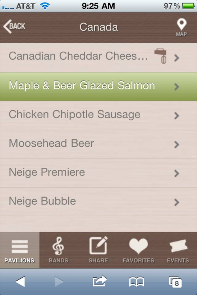 Official 2011 Food and Wine Festival mobile web app