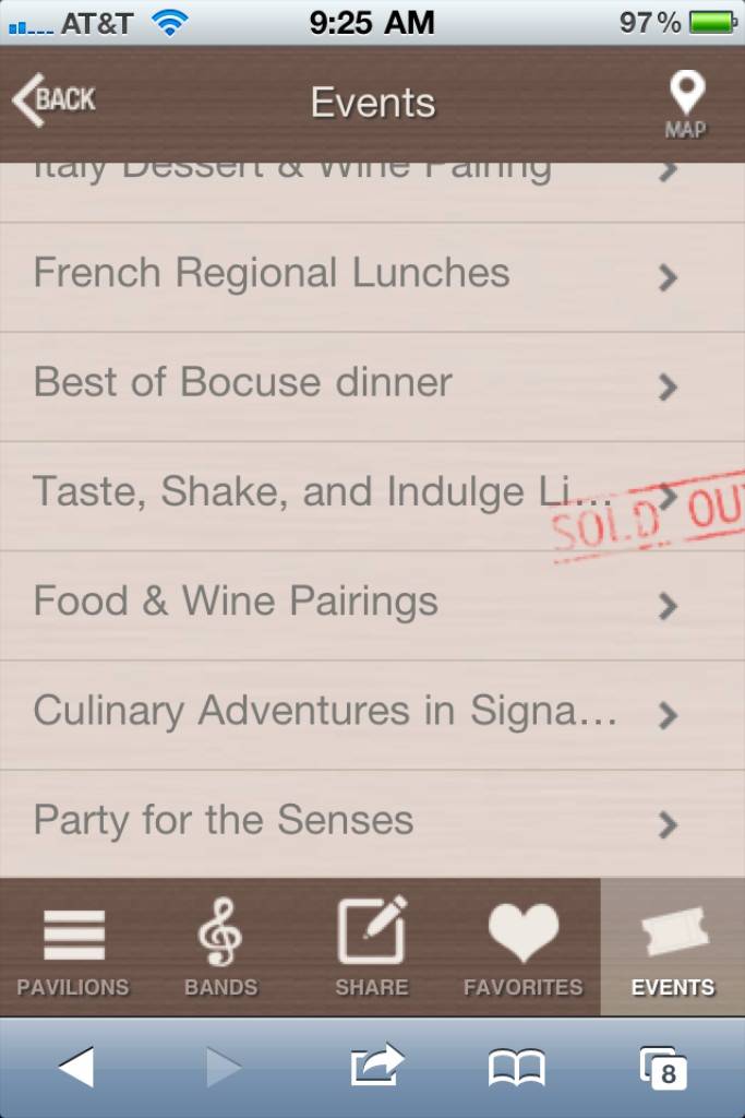 Disney release Food and Wine Festival mobile web app