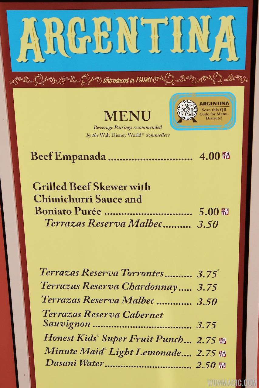 2012 Food and Wine Festival - Argentina kiosk menu and prices