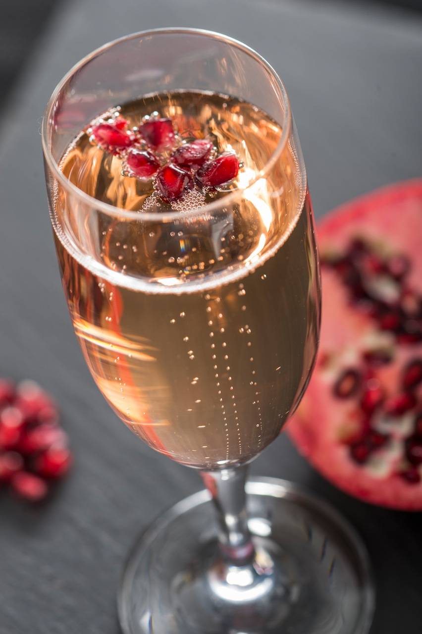 France Marketplace 2013 - Sparkling Pomegranate Cocktail fizzing with sparkling wine and pomegranate liqueur