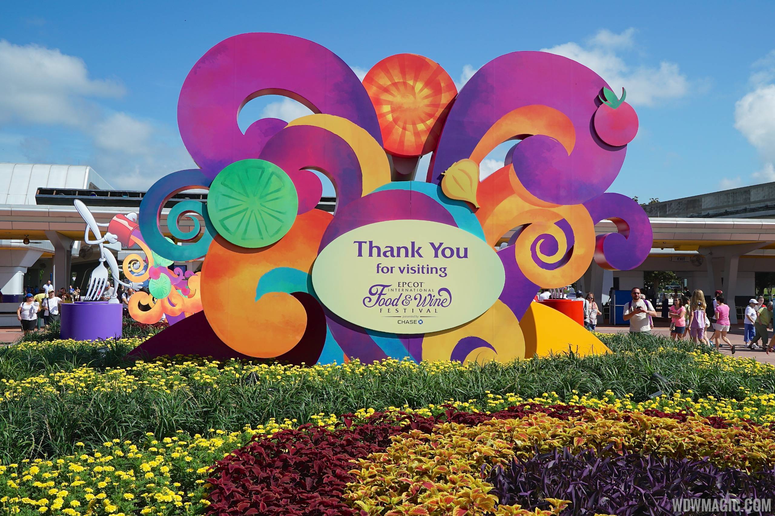 PHOTOS - Main entrance decor for the 2014 Epcot International Food and Wine Festival