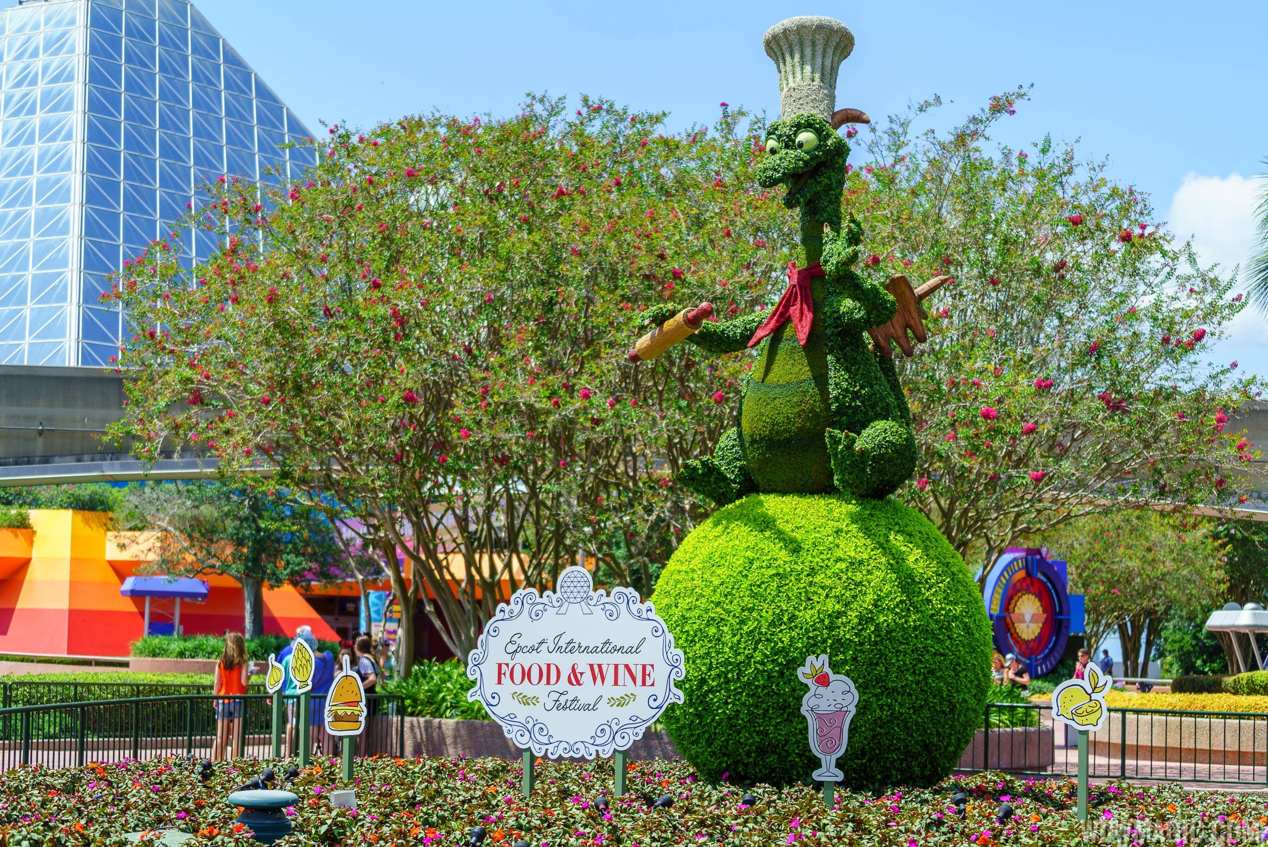 Epcot Food and Wine Festival Figment topiary