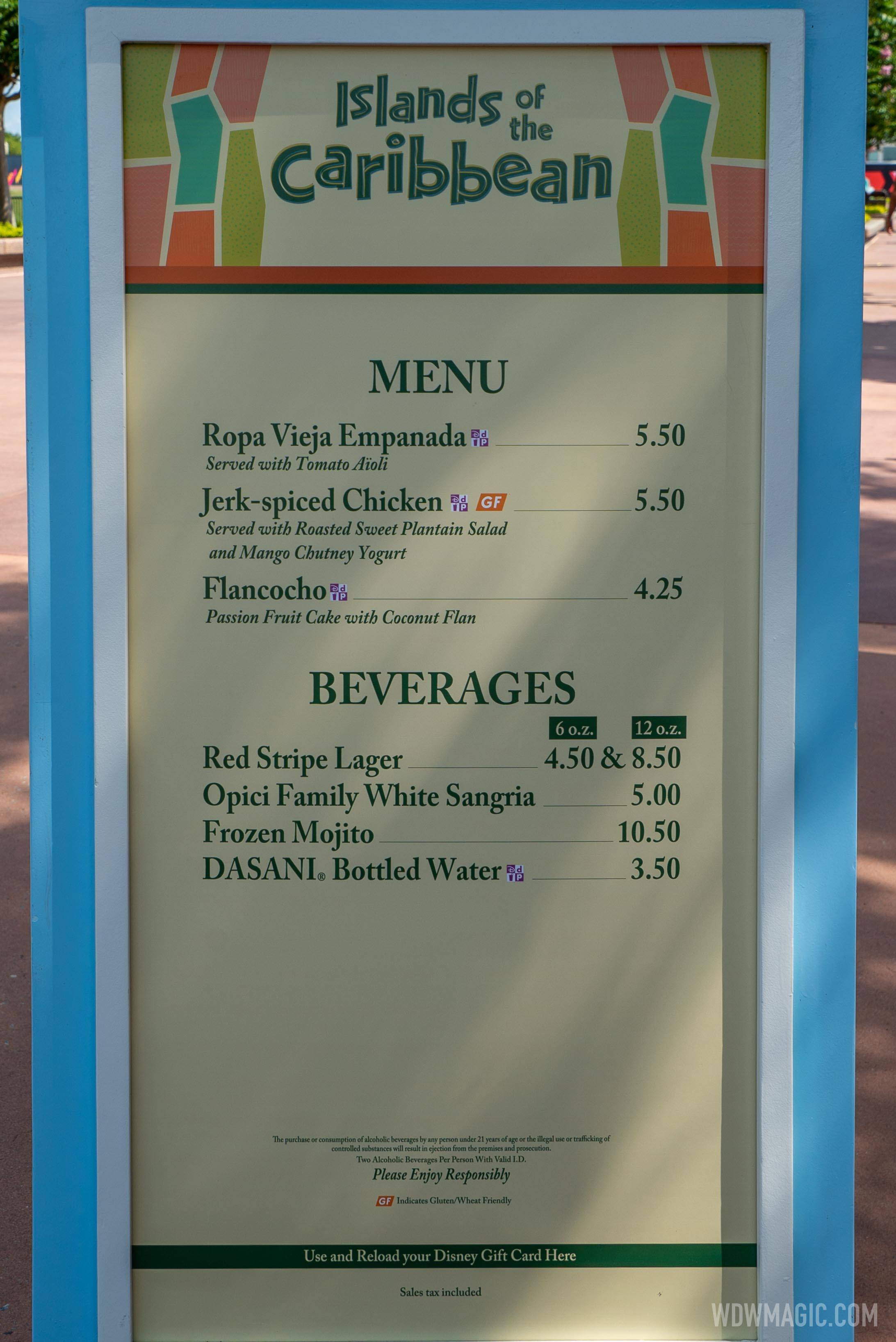 Taste of EPCOT Food and Wine Festival - Islands of the Caribbean menu