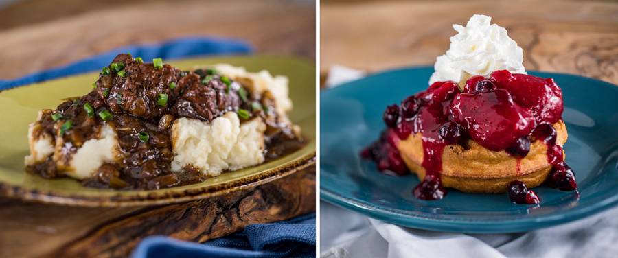 Belgium - Beer-braised Beef and Belgian Waffle with Berry Compote