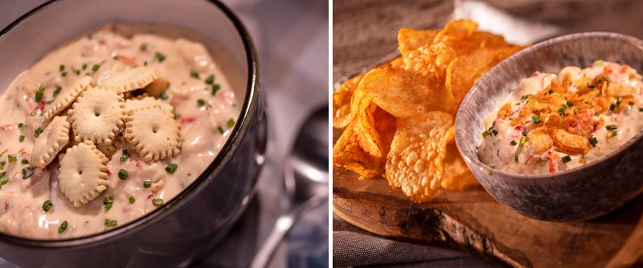  Lobster Landing - Lobster Chowder and Baked Lobster Dip with Old Bay Chips