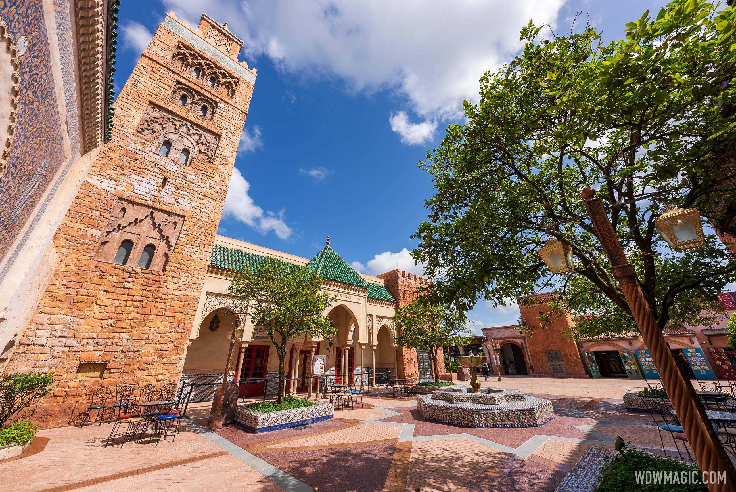 EPCOT'S Morocco Pavilion reopens the Tangierine Café and Restaurant Marrakesh