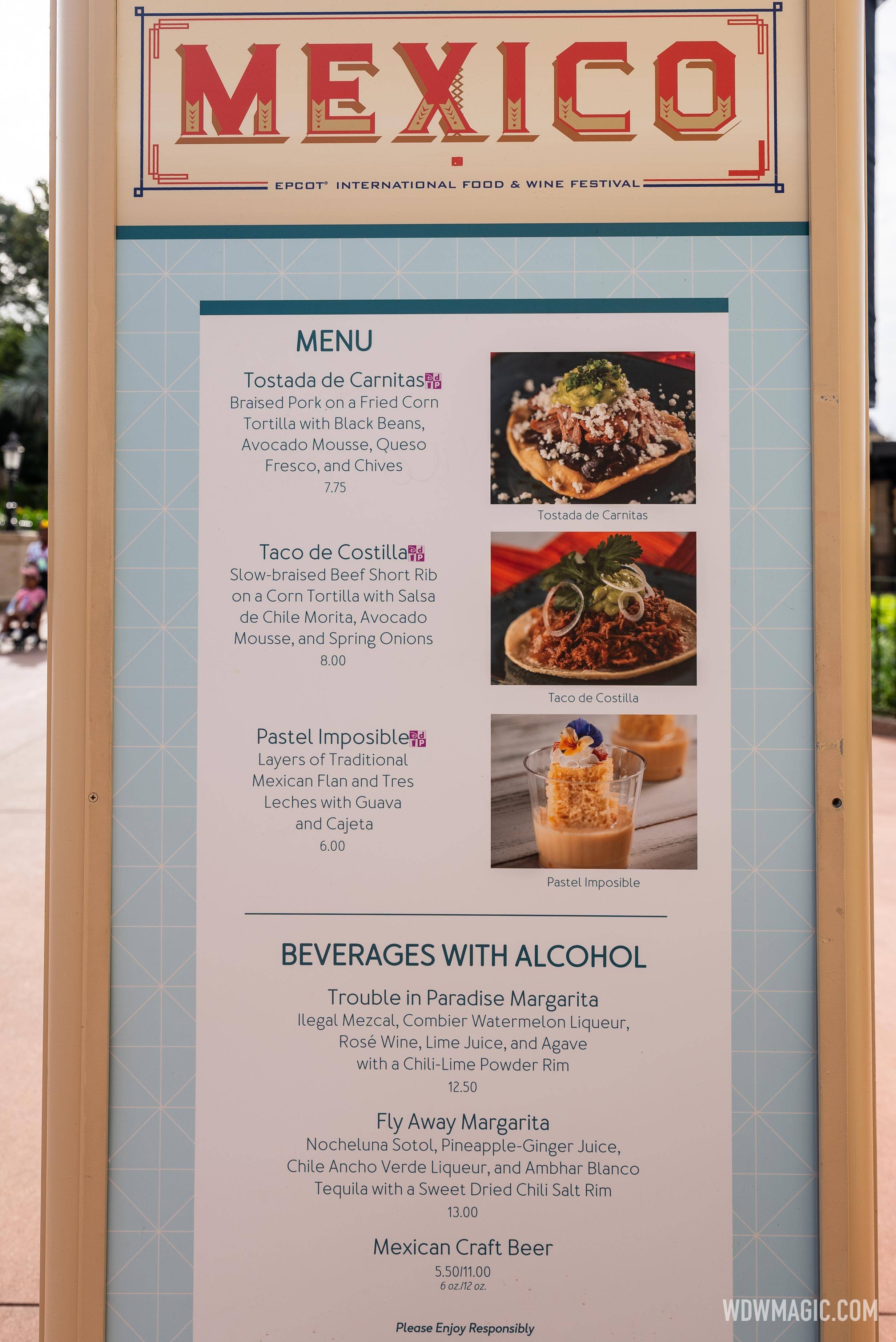 Mexico Marketplace Kiosk menu