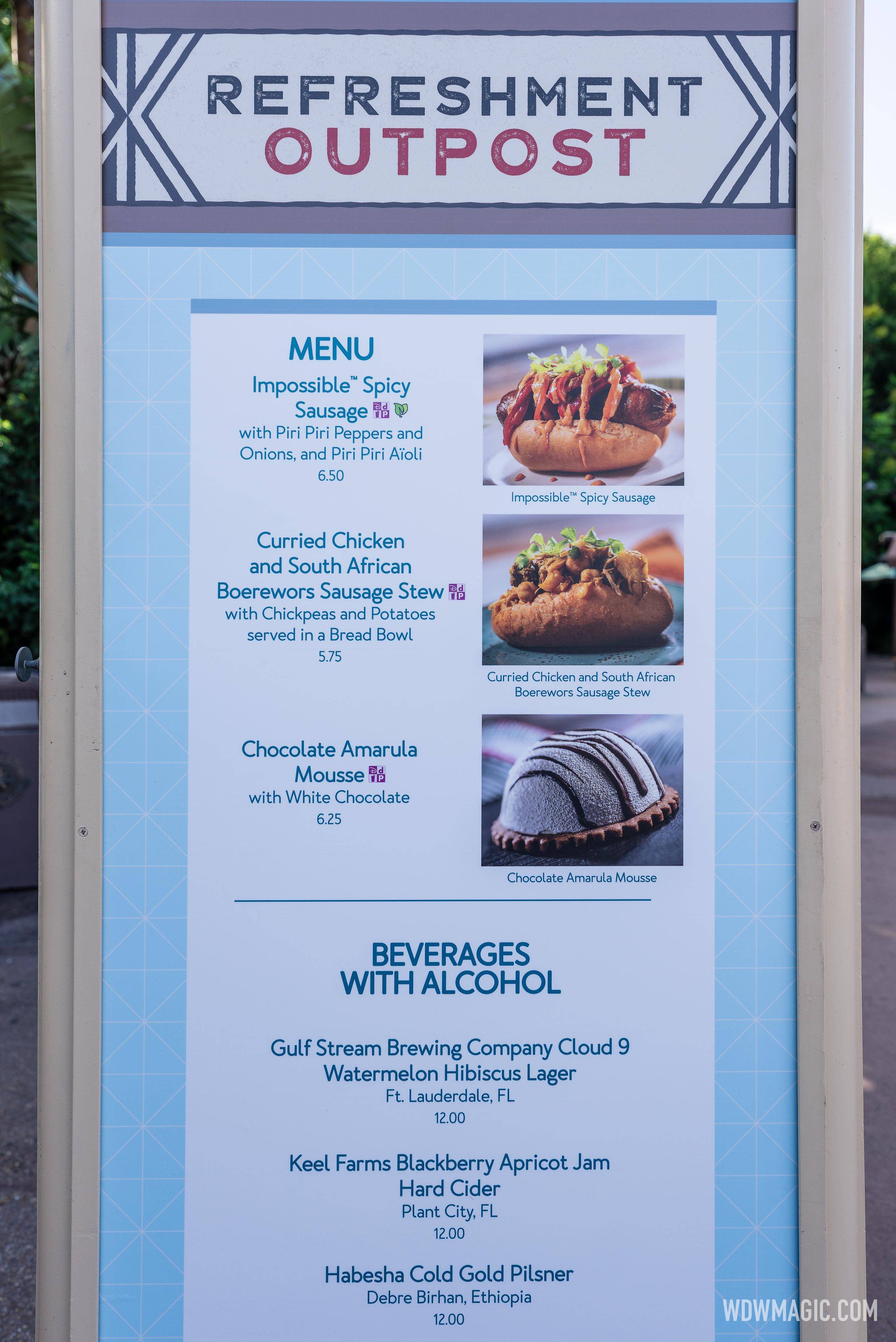 Refreshment Outpost Menu