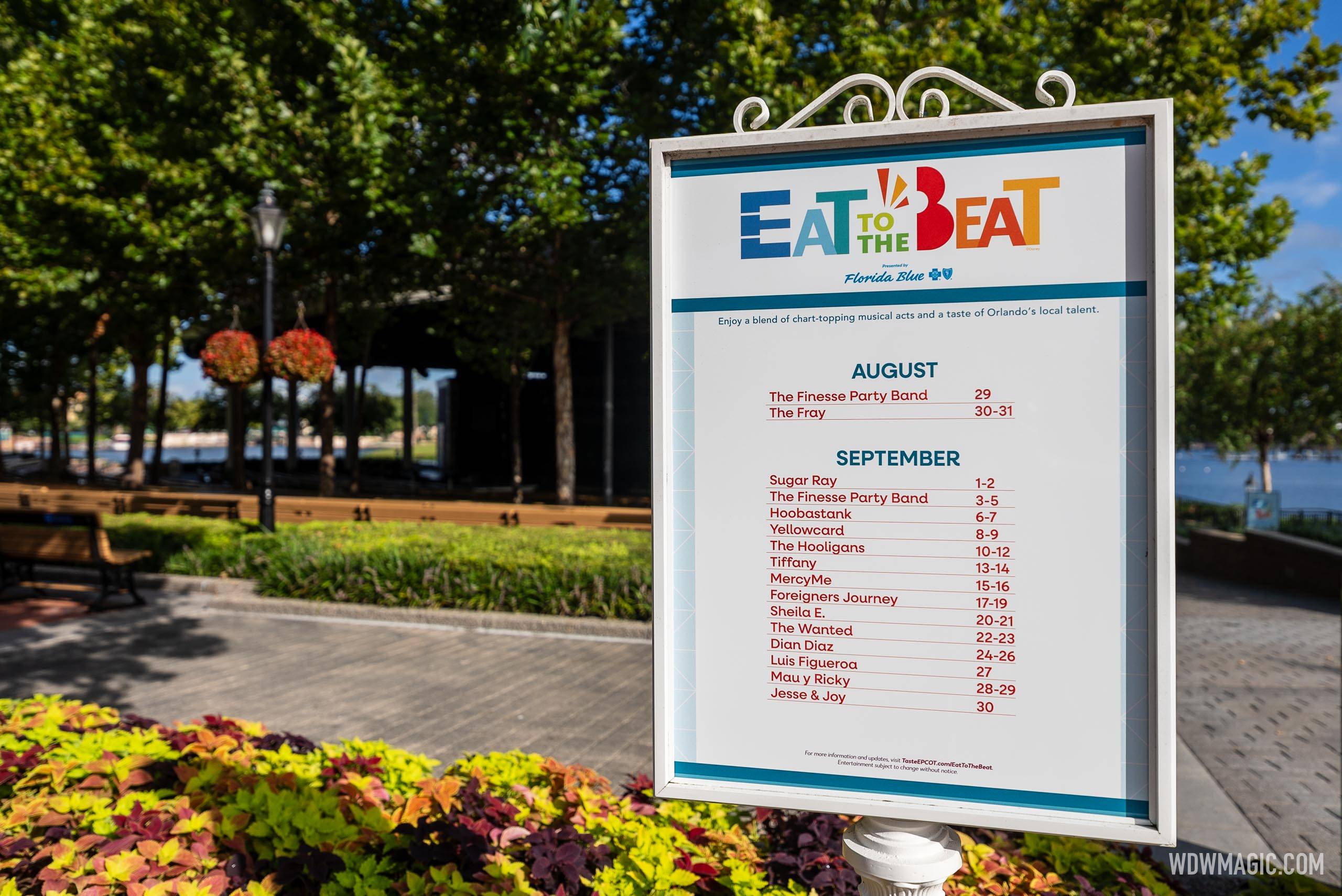 2024 EPCOT International Food and Wine Festival Eat to the Beat Schedule