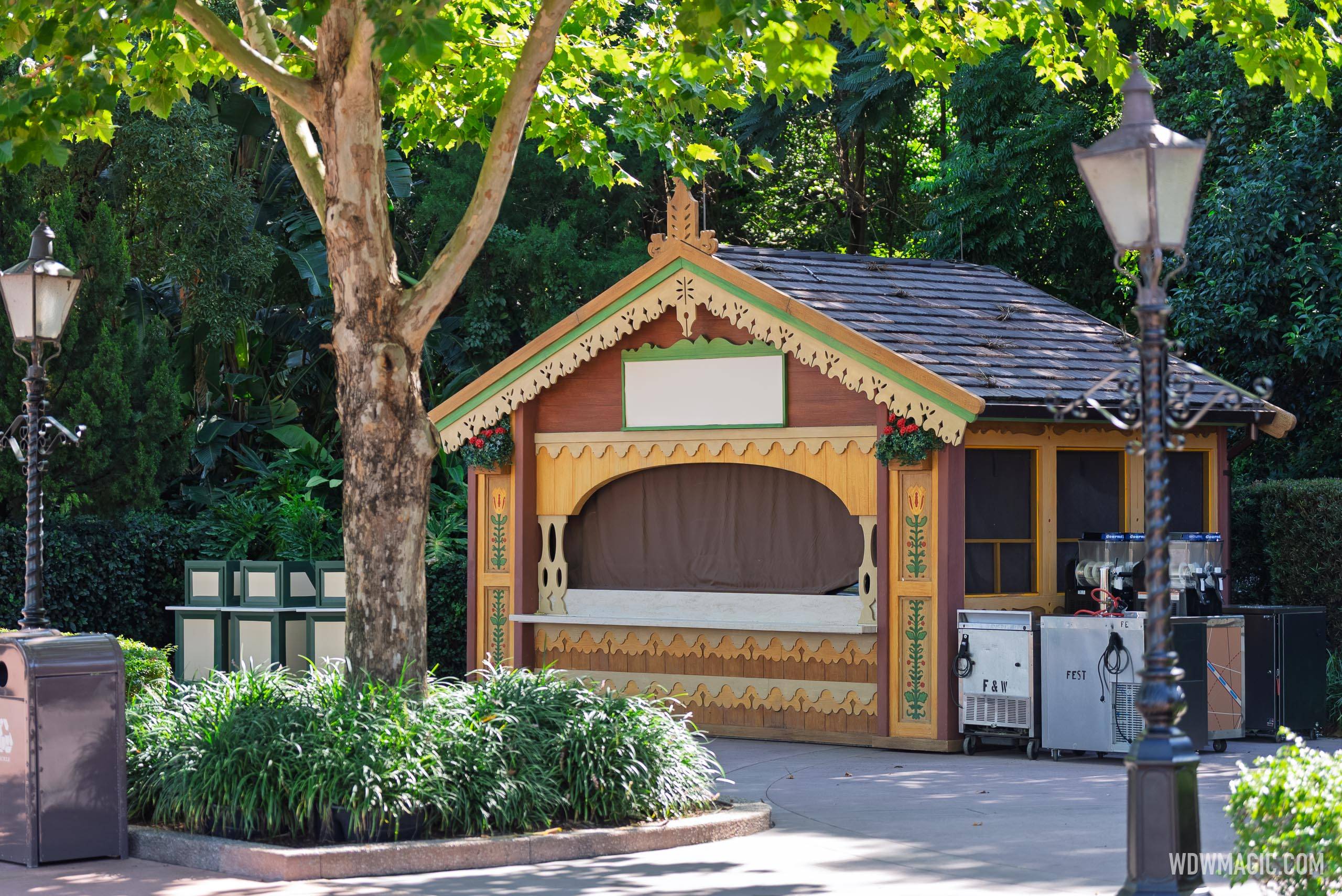 Global Marketplace Kiosks in Place for 2025 EPCOT Food and Wine Festival Setup