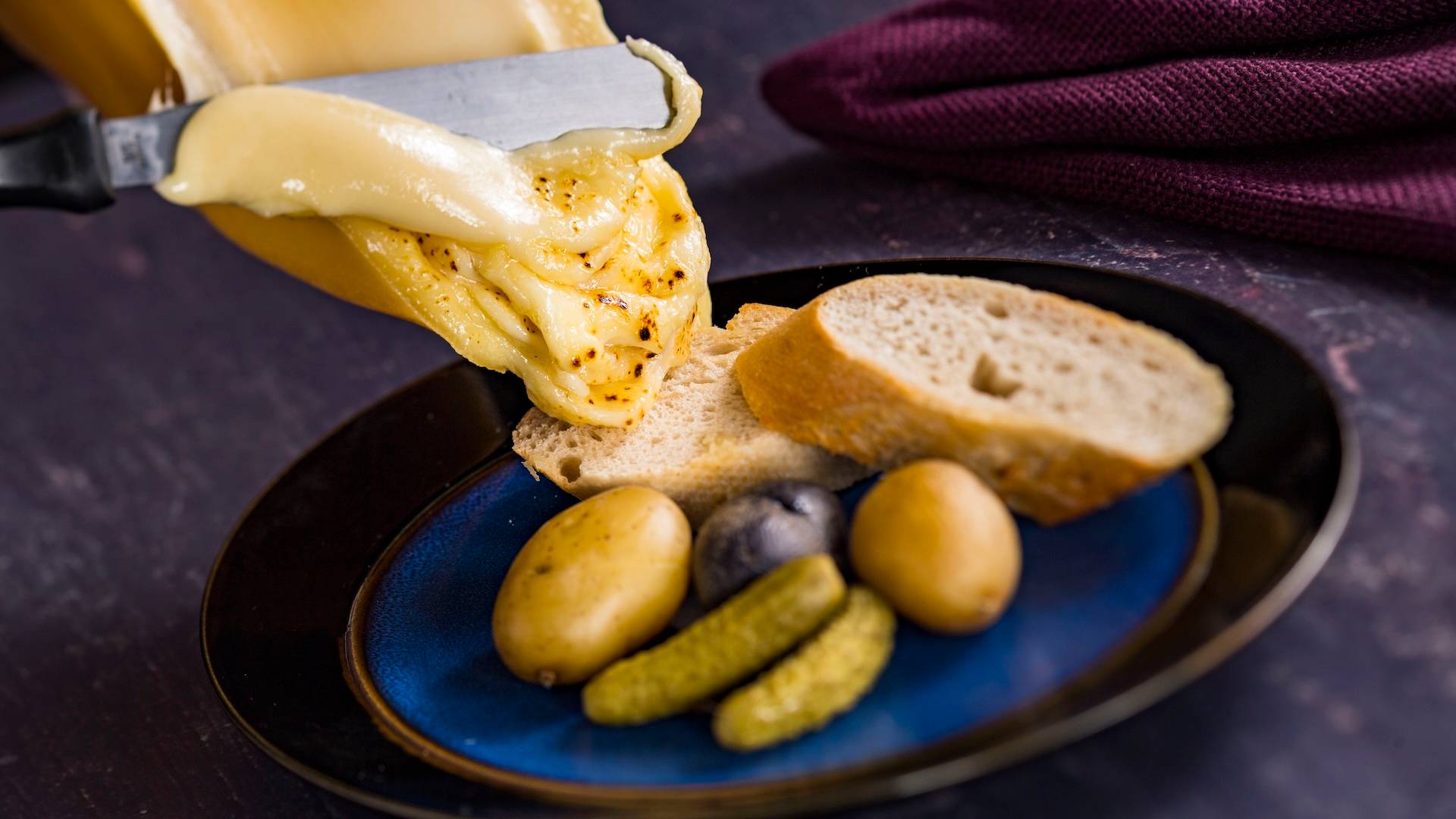Warm Raclette Swiss Cheese