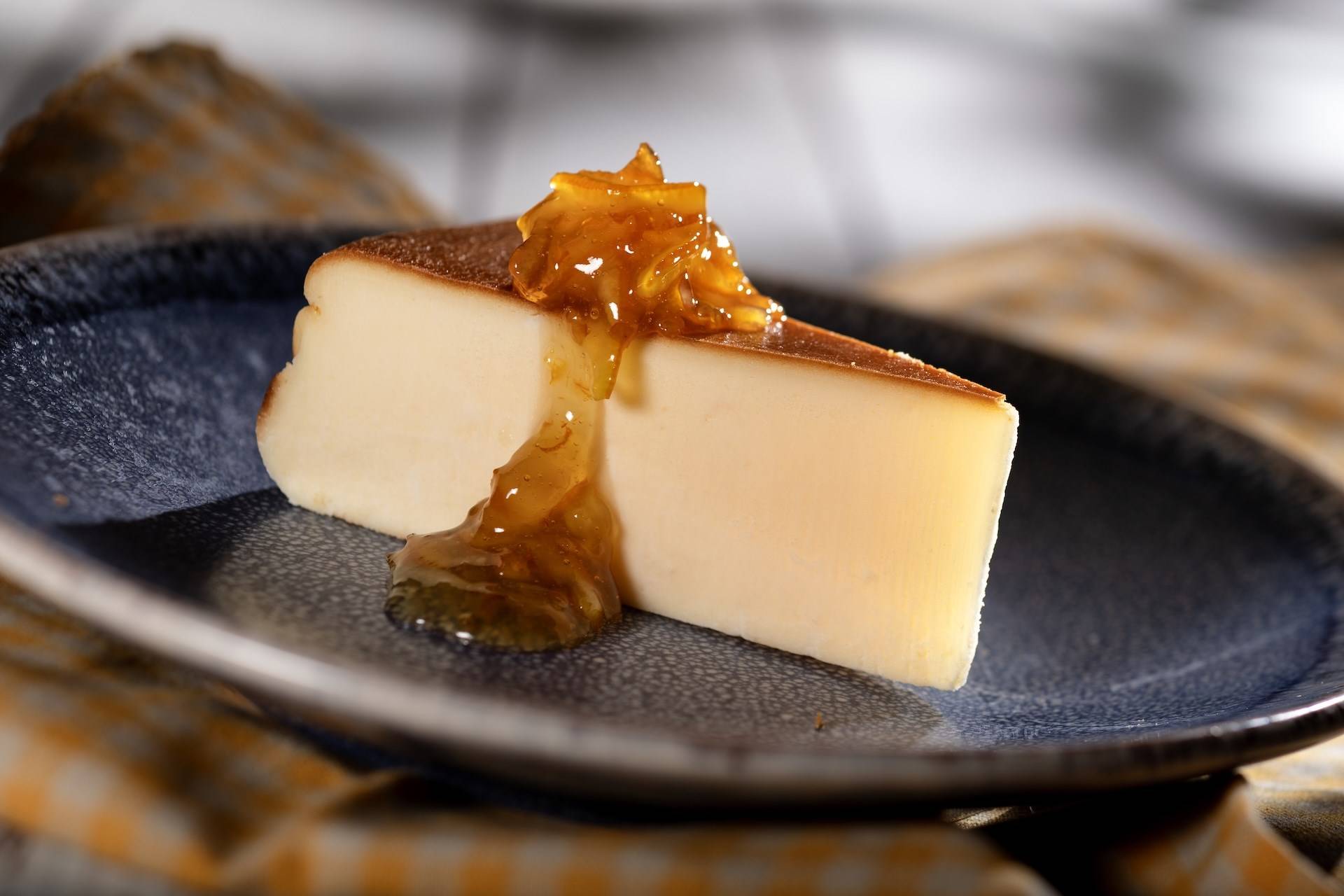 Basque Cheesecake with Orange Sauce