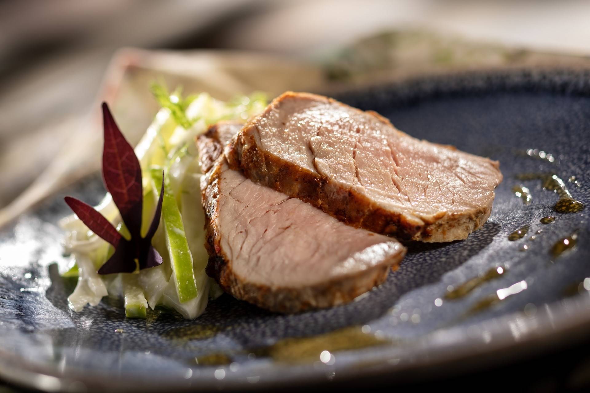 Grilled Cider Brined Pork Tenderloin with Chili Apple Butter Celeriac Apple Slaw