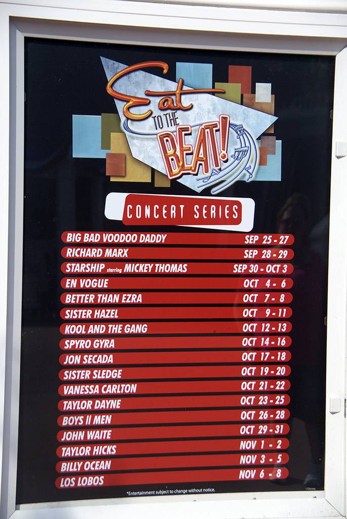 The Eat to the Beat lineup for 2009