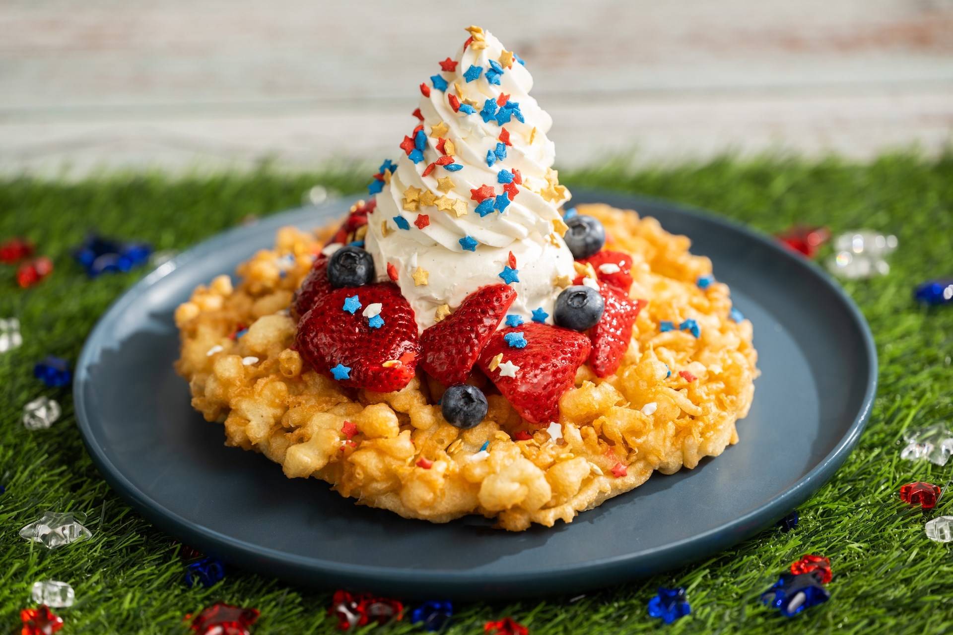 Red White and Blue Funnel Cake
