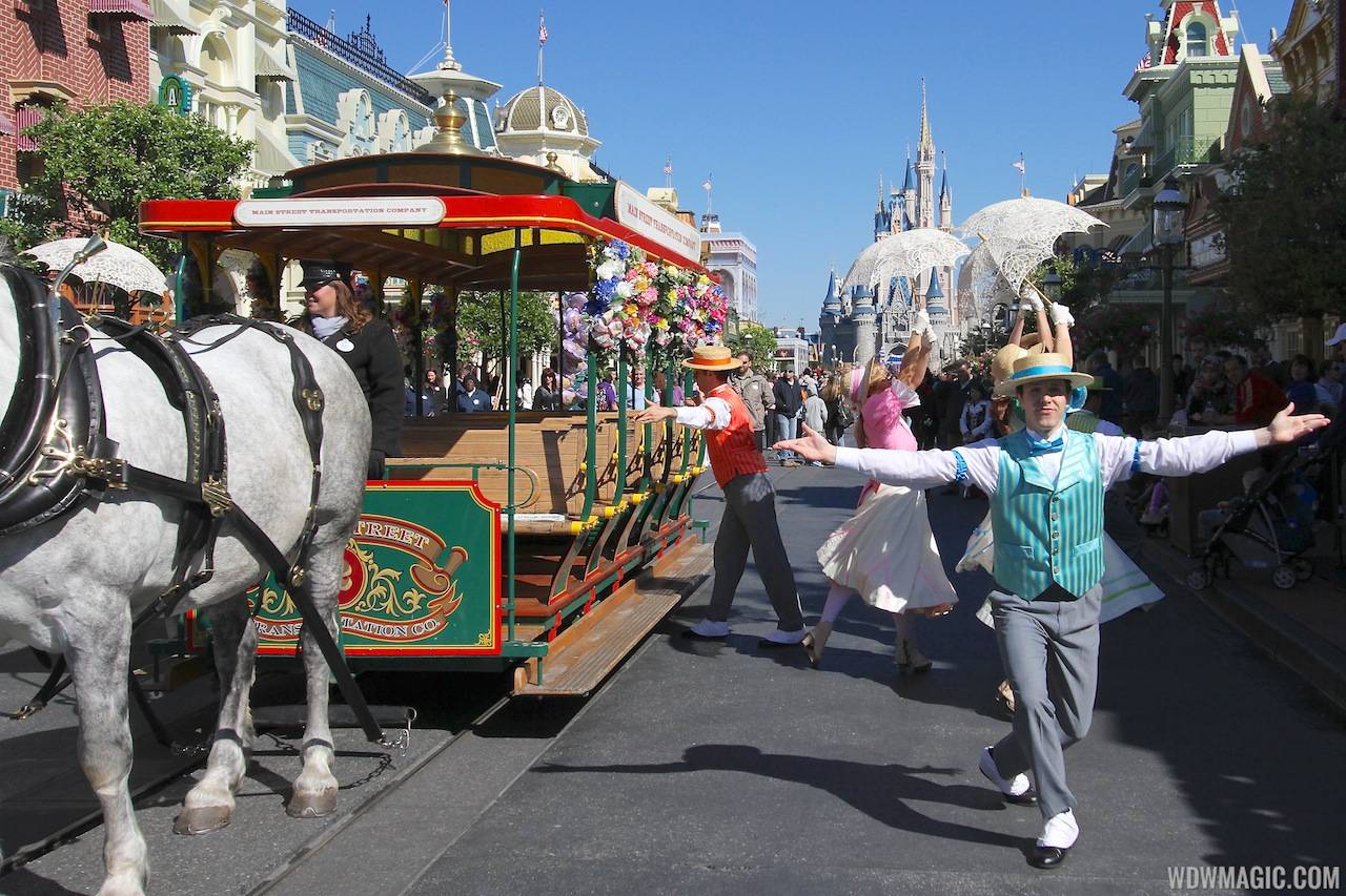 Limited Time Magic's Spring Trolley Show - Main Street USA stop