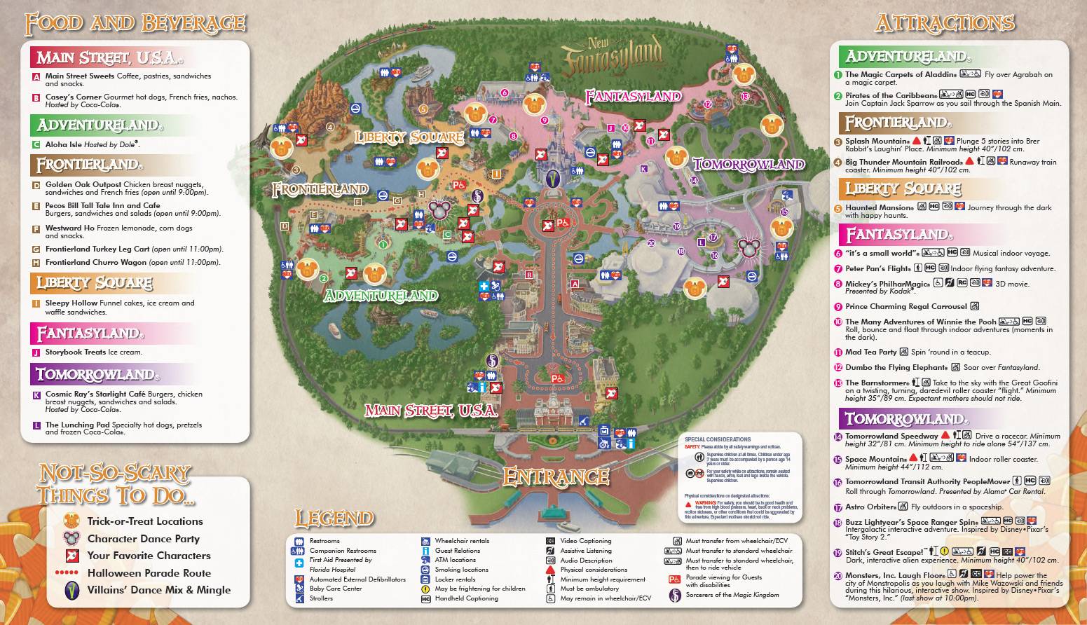 Mickey's Not-So-Scary Halloween Party guide 2012 map
