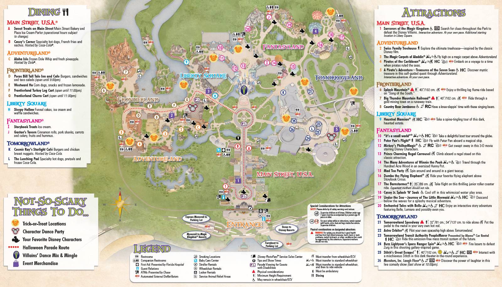 Mickey's Not-So-Scary Halloween Party guide map and schedule now available