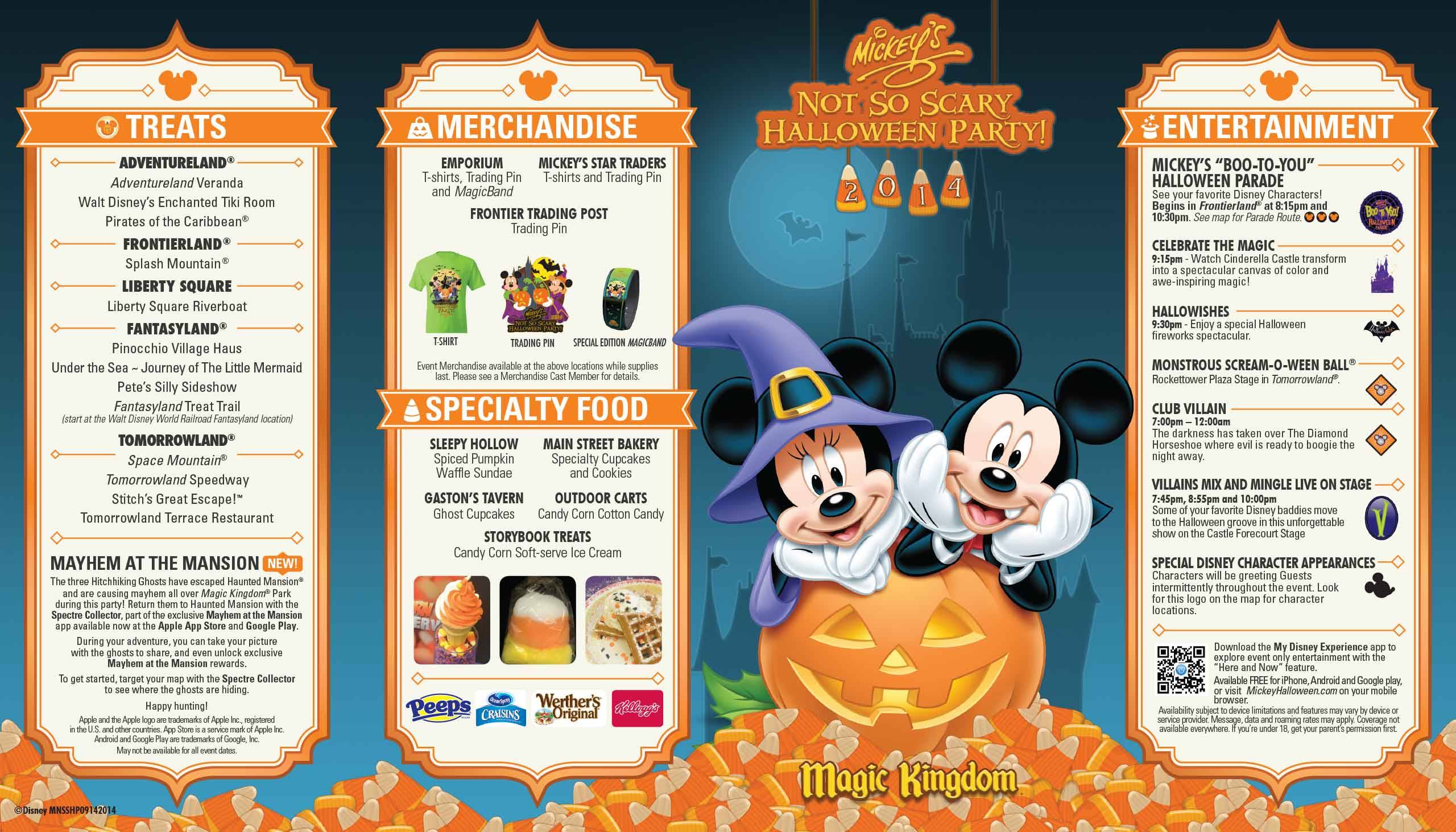 Mickey's Not-So-Scary Halloween Party guide map 2014