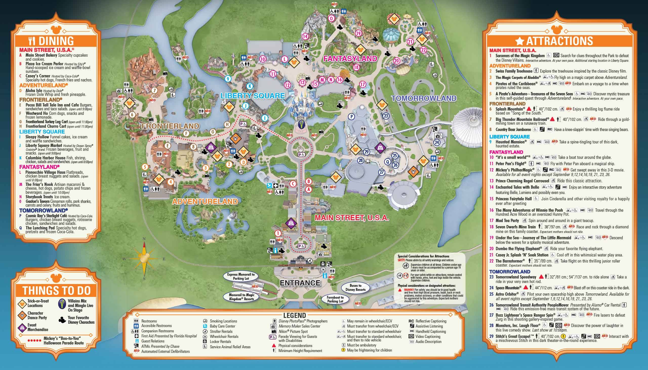 Mickey's Not-So-Scary Halloween Party guide map 2014 - Back