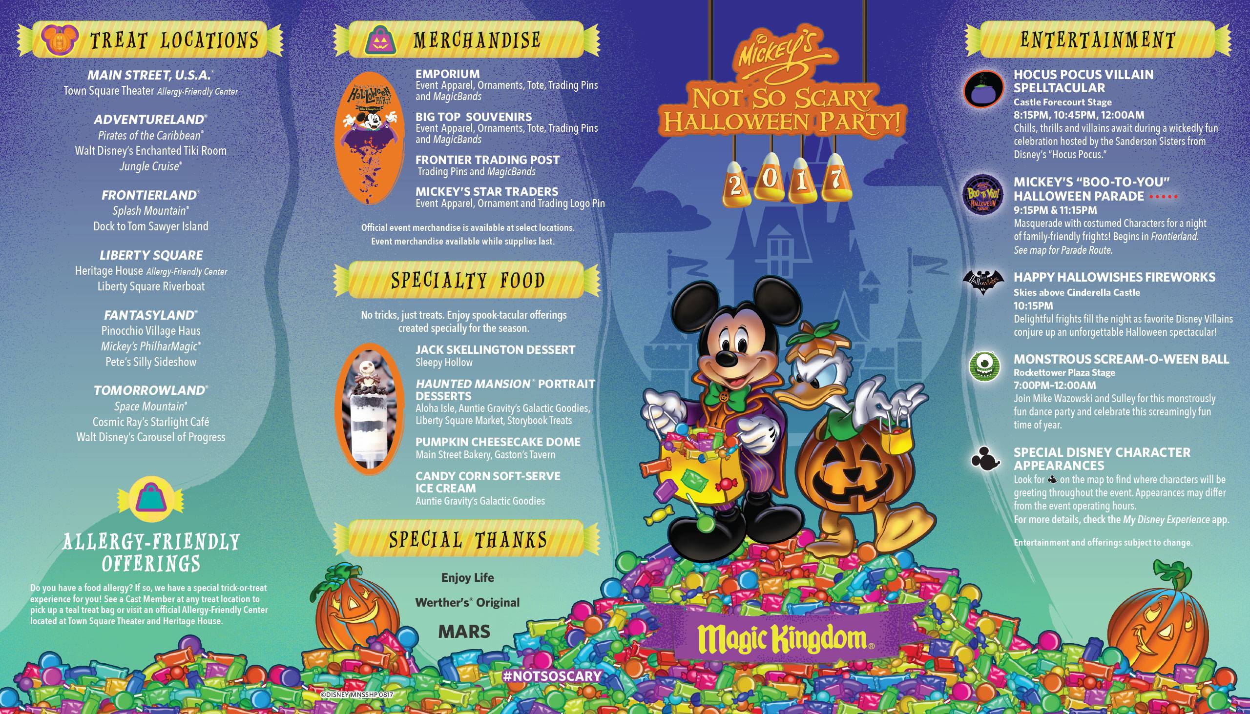 Mickey's Not-So-Scary Halloween Party 2017 guide map