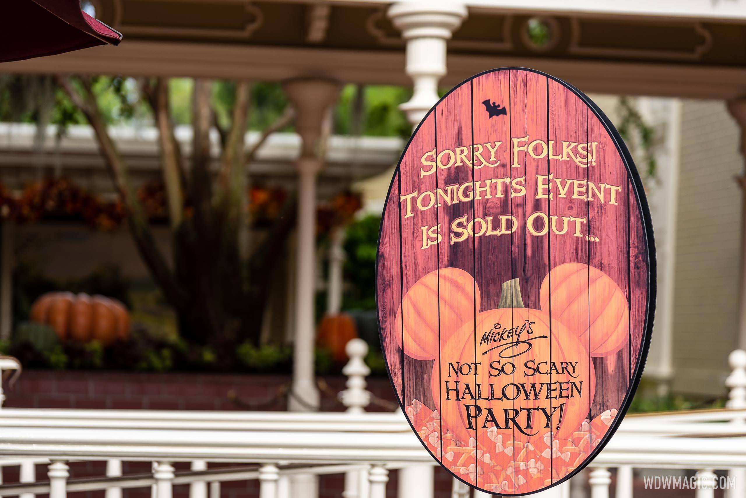 Spooky Halloween Signs 2022 Mickey S Not So Scary Halloween Party Sold Out Sign Photoadf 1 Of 1