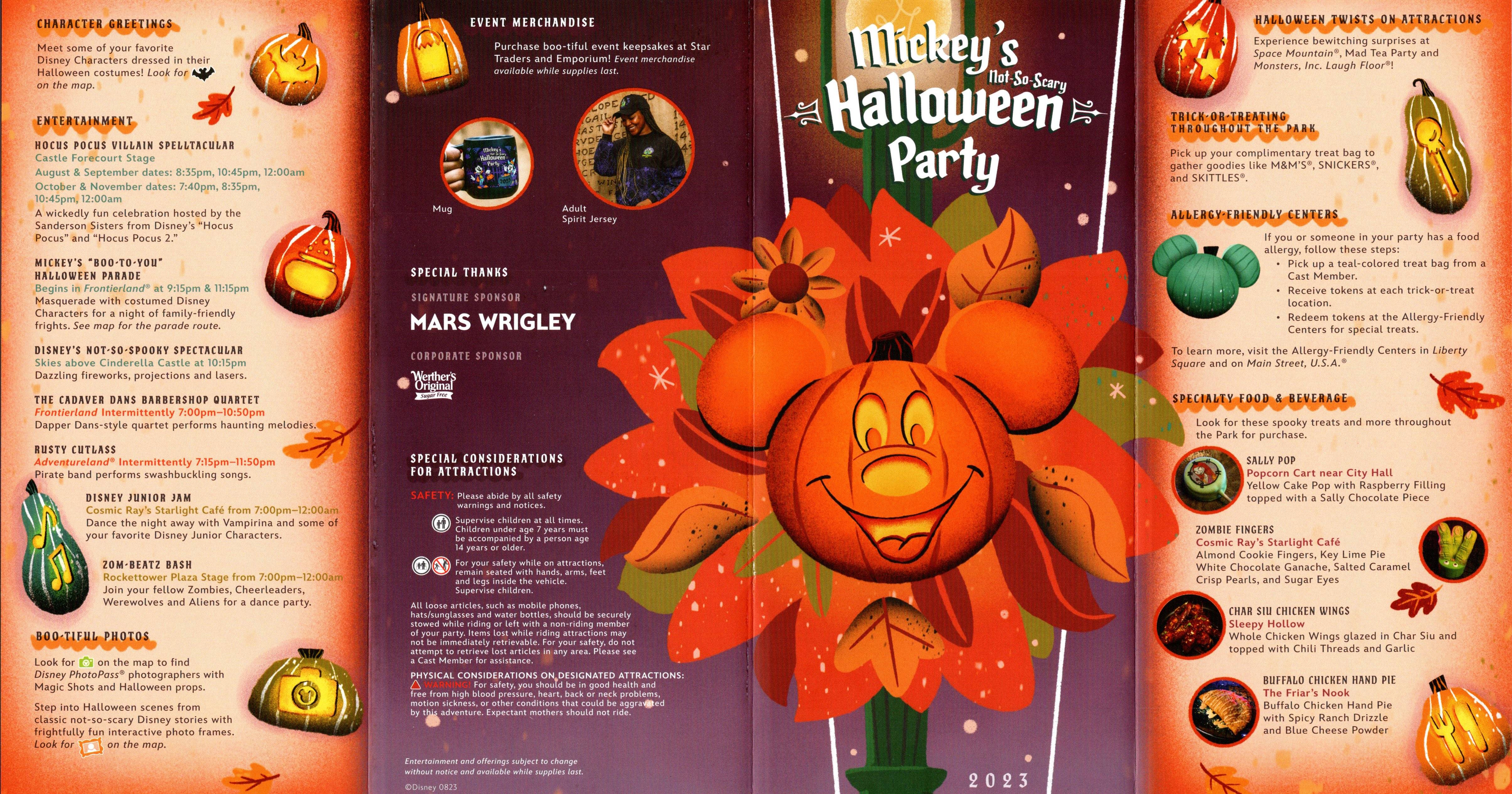 Mickey's Not-So-Scary Halloween Party guide map 2023