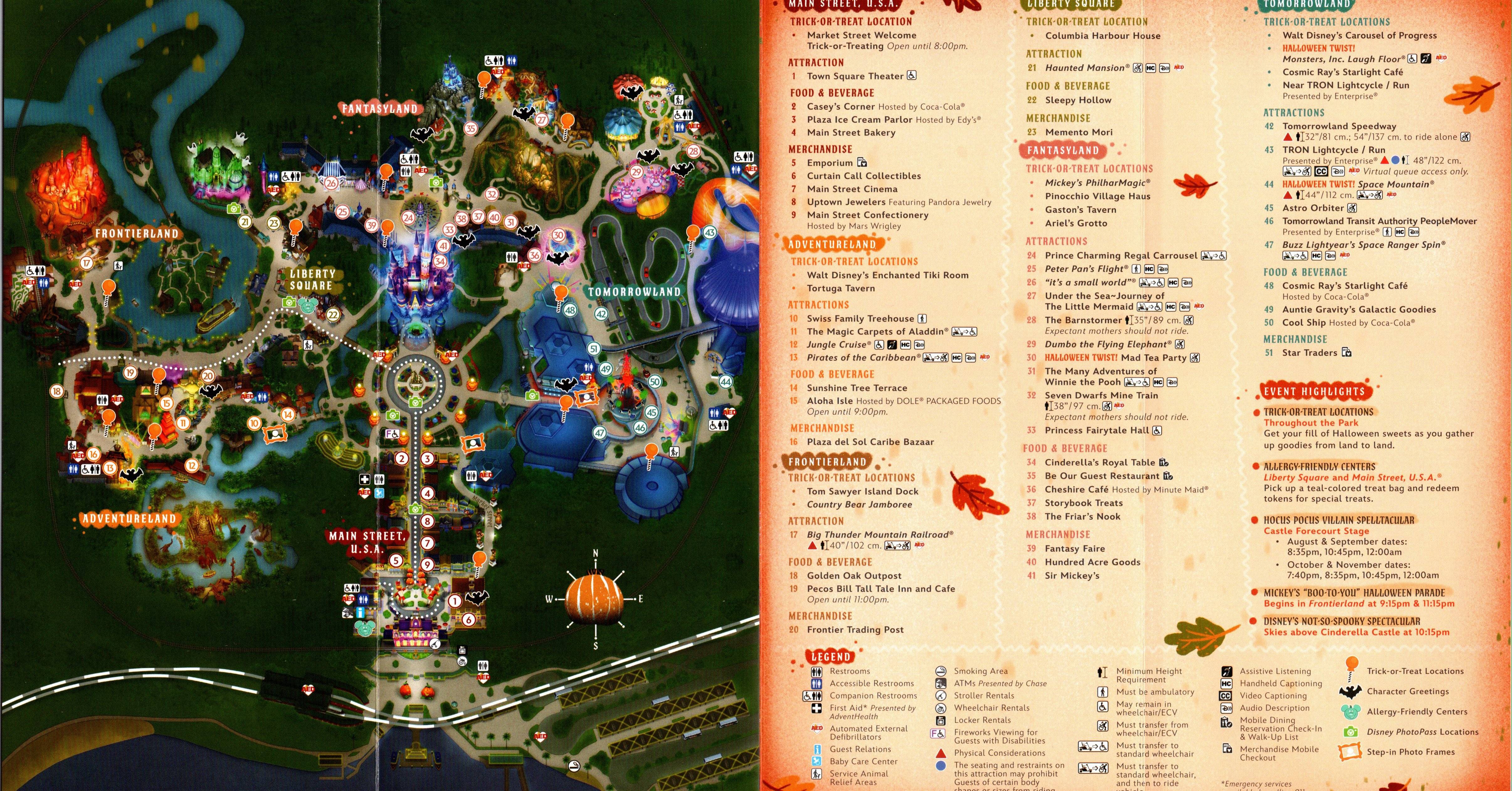 Mickey's Not-So-Scary Halloween Party guide map 2023