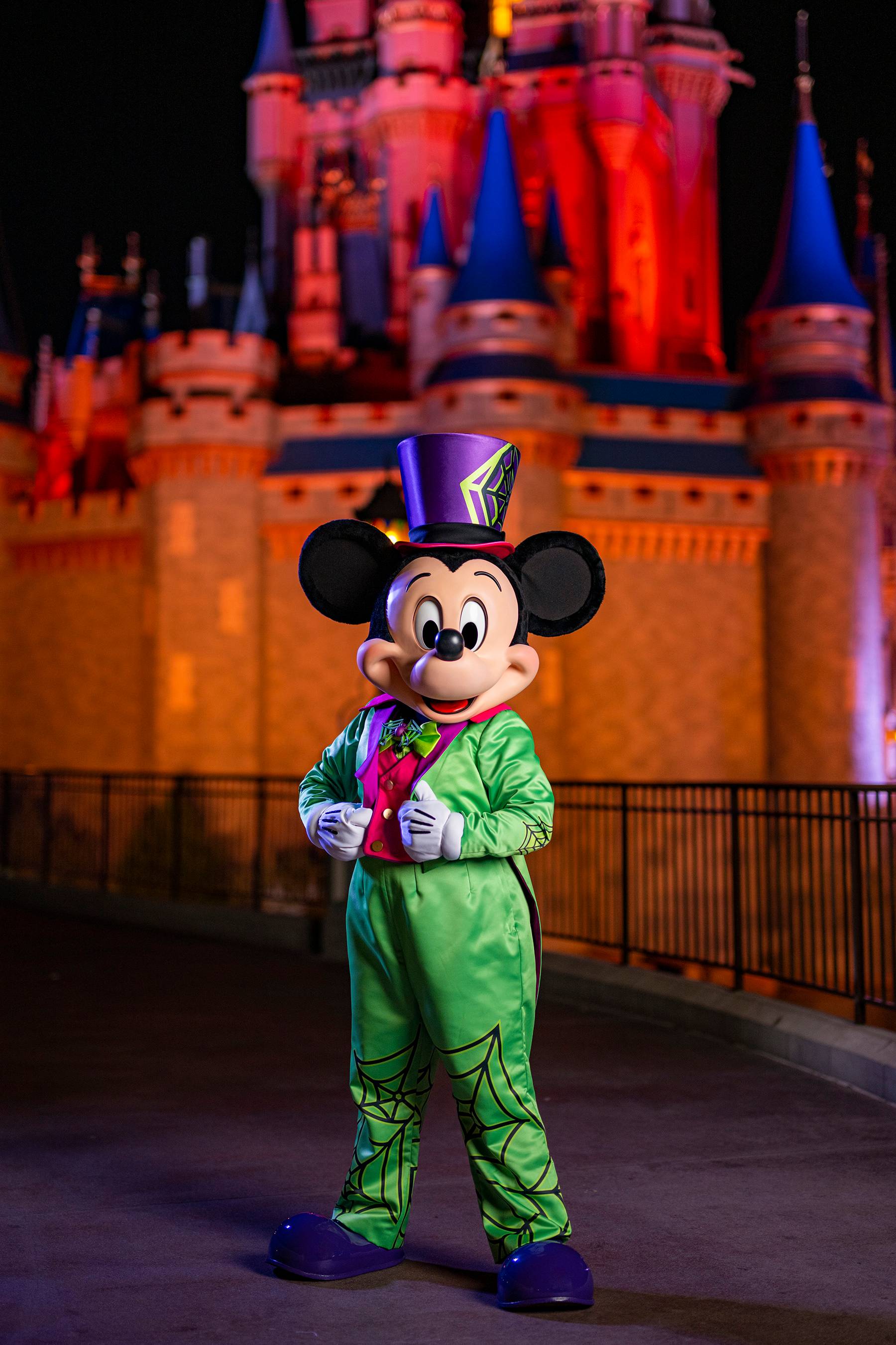 New Neon Spiderweb Halloween Costumes For Mickey Mouse and Minnie Mouse