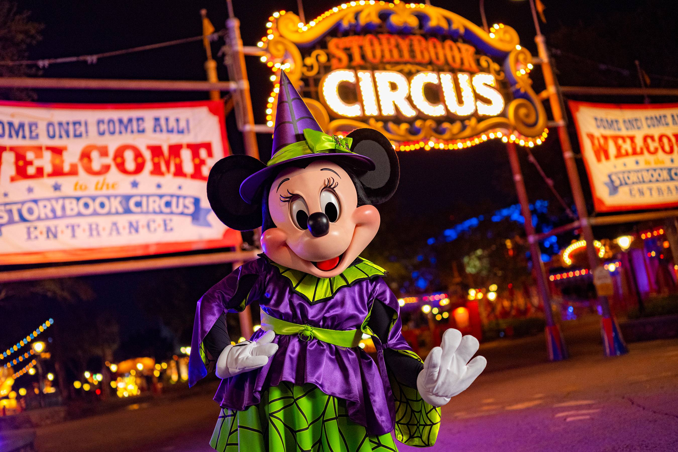 New Neon Spiderweb Halloween Costumes For Mickey Mouse and Minnie Mouse