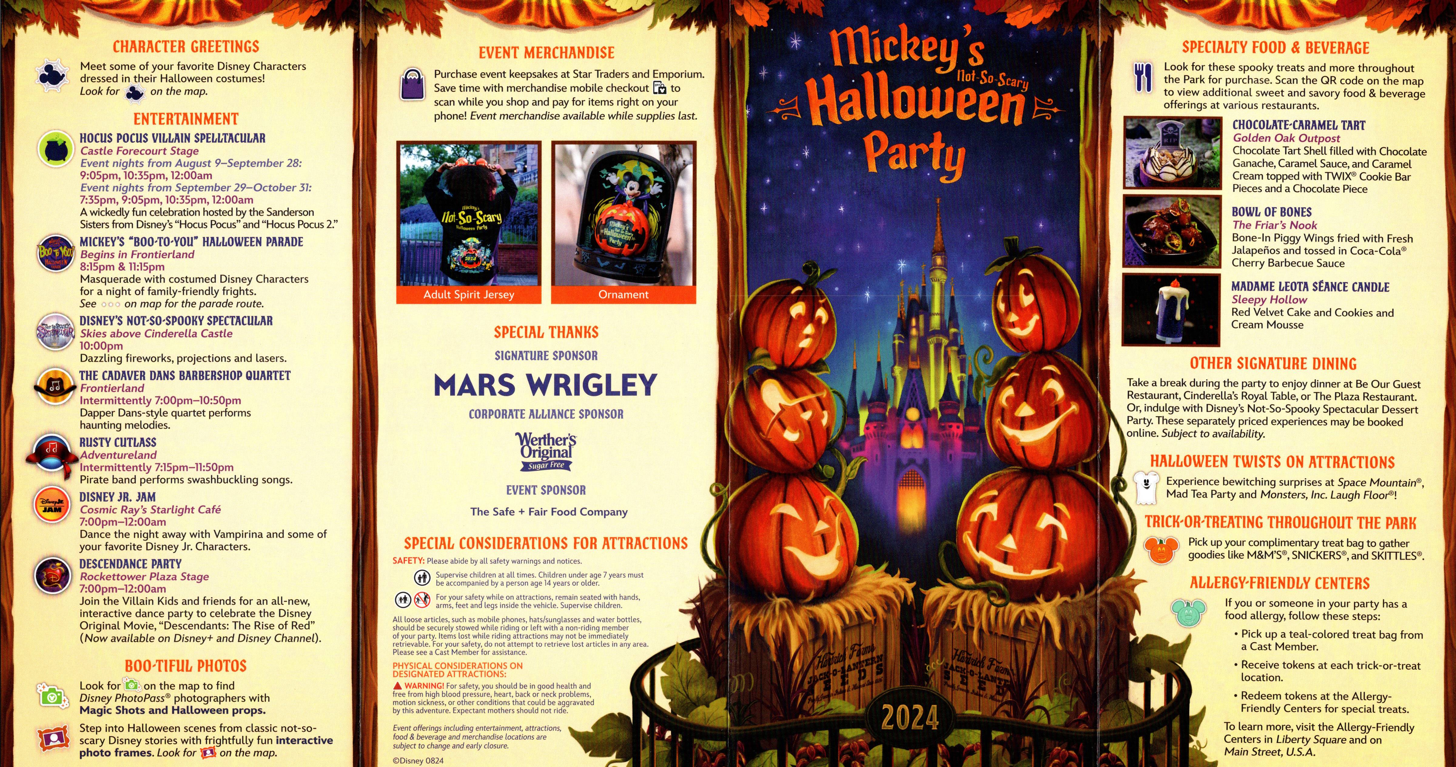 Mickey's Not-So-Scary Halloween Party Guide Map 2024