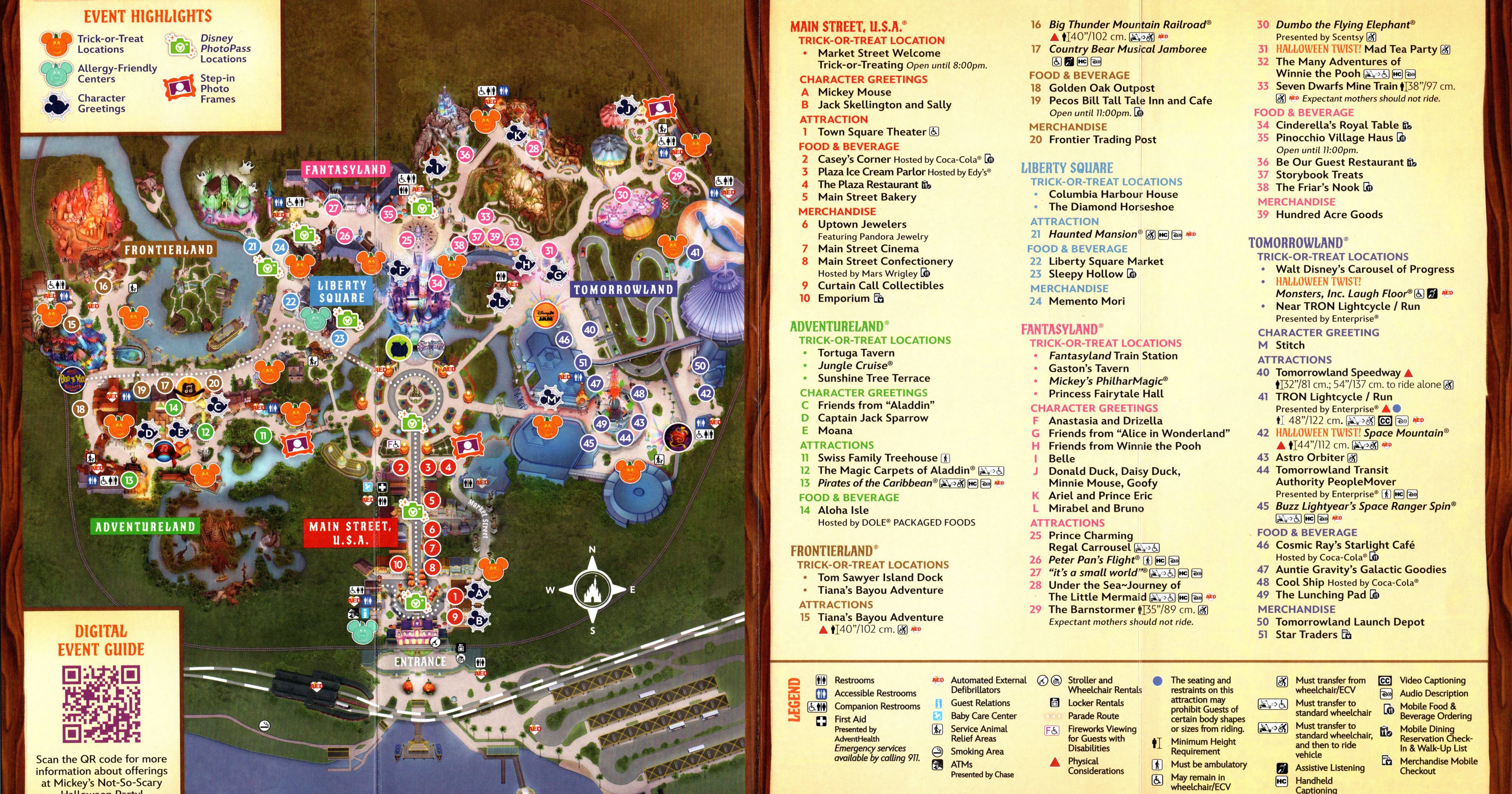 Mickey's Not-So-Scary Halloween Party Guide Map 2024