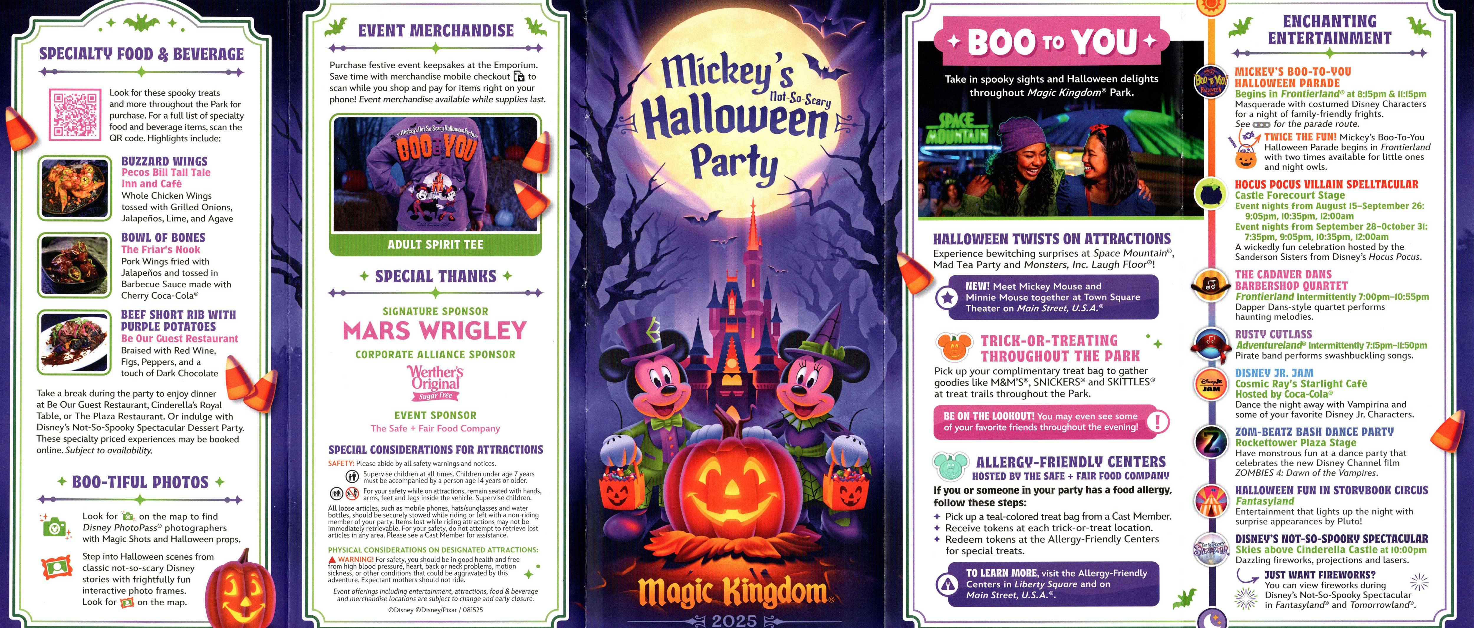 Mickey's Not-So-Scary Halloween Party Guide Map 2025