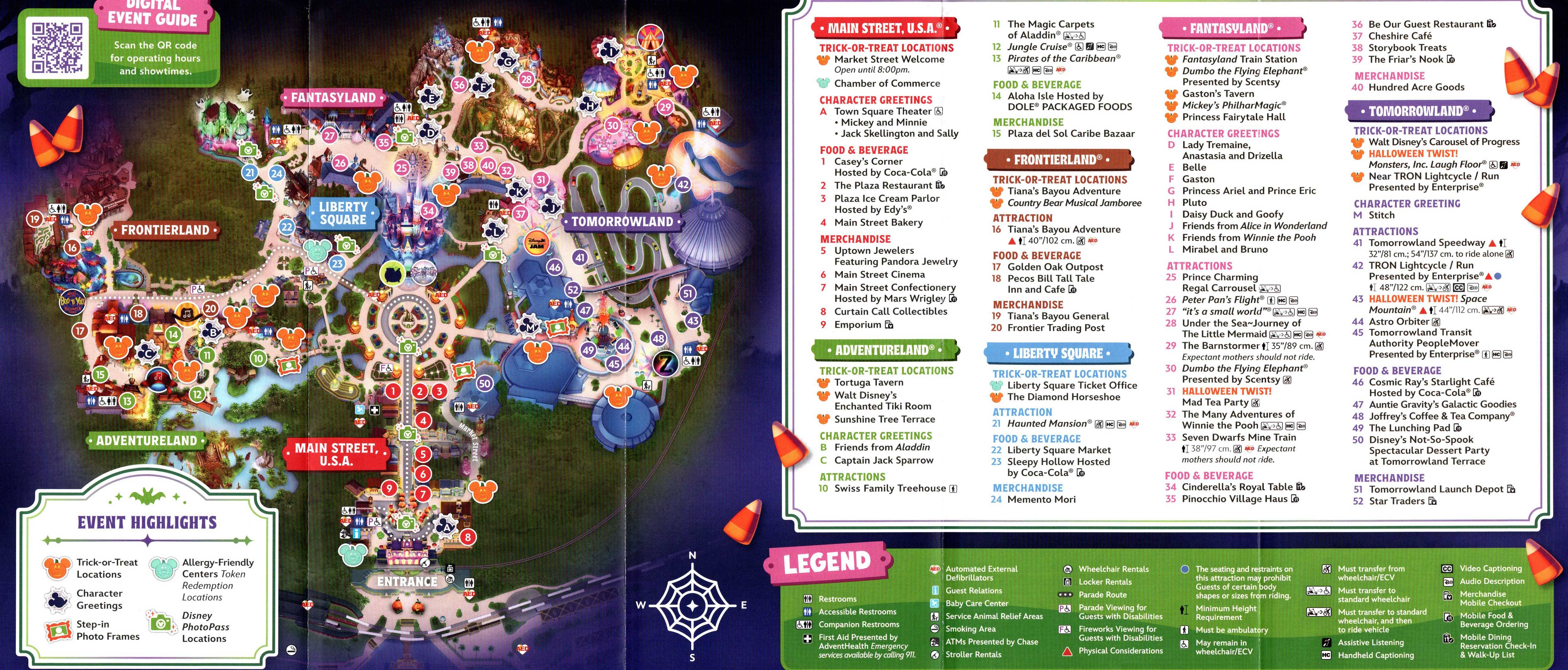 Mickey's Not-So-Scary Halloween Party Guide Map 2025