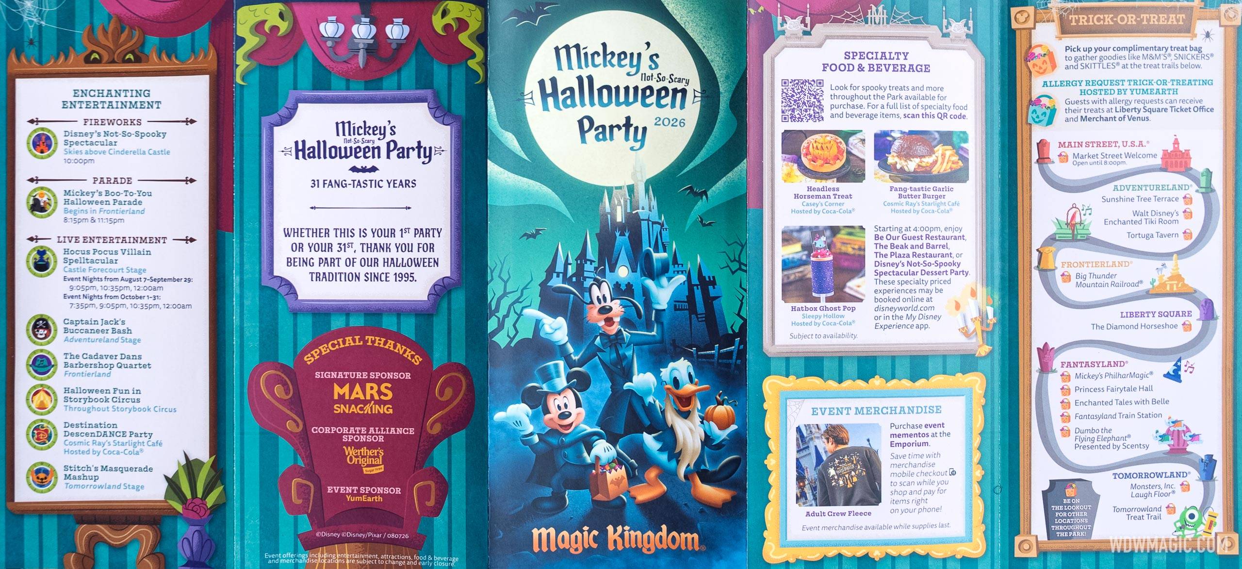 Mickey's Not-So-Scary Halloween Party 2026: Official Guidemap - Front