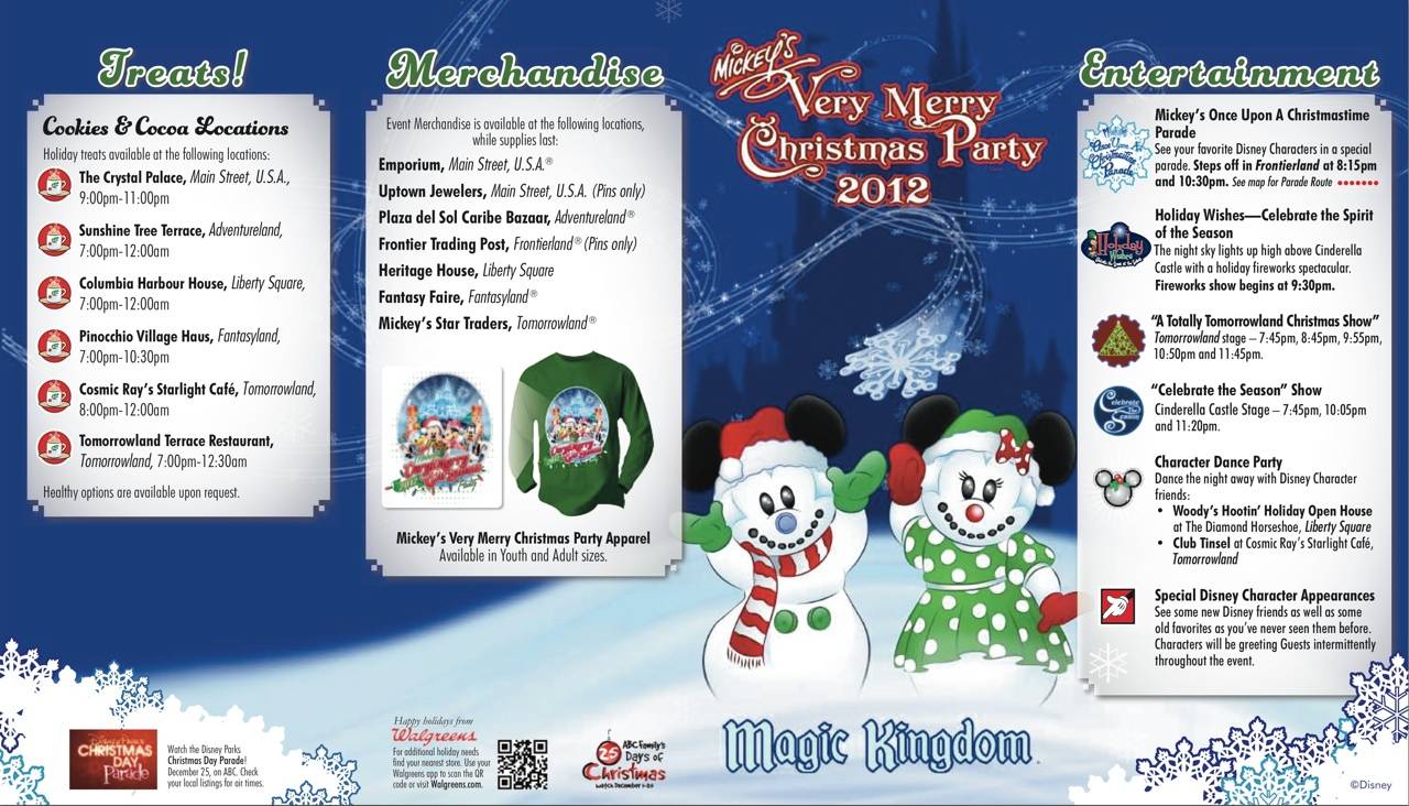 Mickey's Very Merry Christmas Party 2012 guide map - Photo 1 of 2