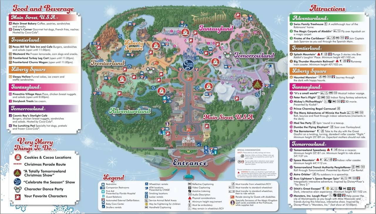 Mickey's Very Merry Christmas Party 2012 guide map