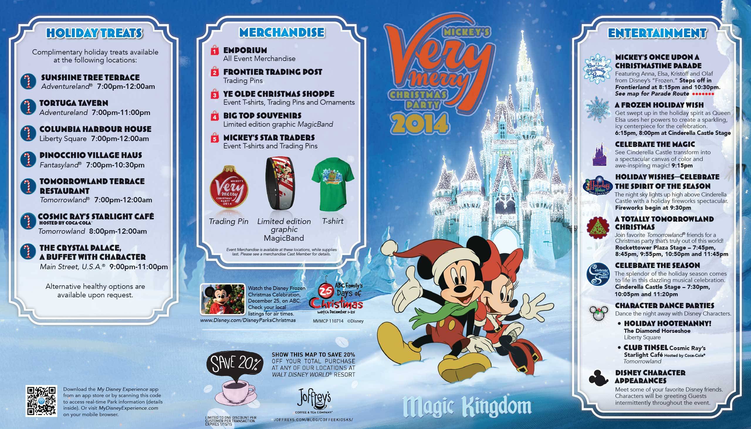 Mickey's Very Merry Christmas Party 2014 guide map