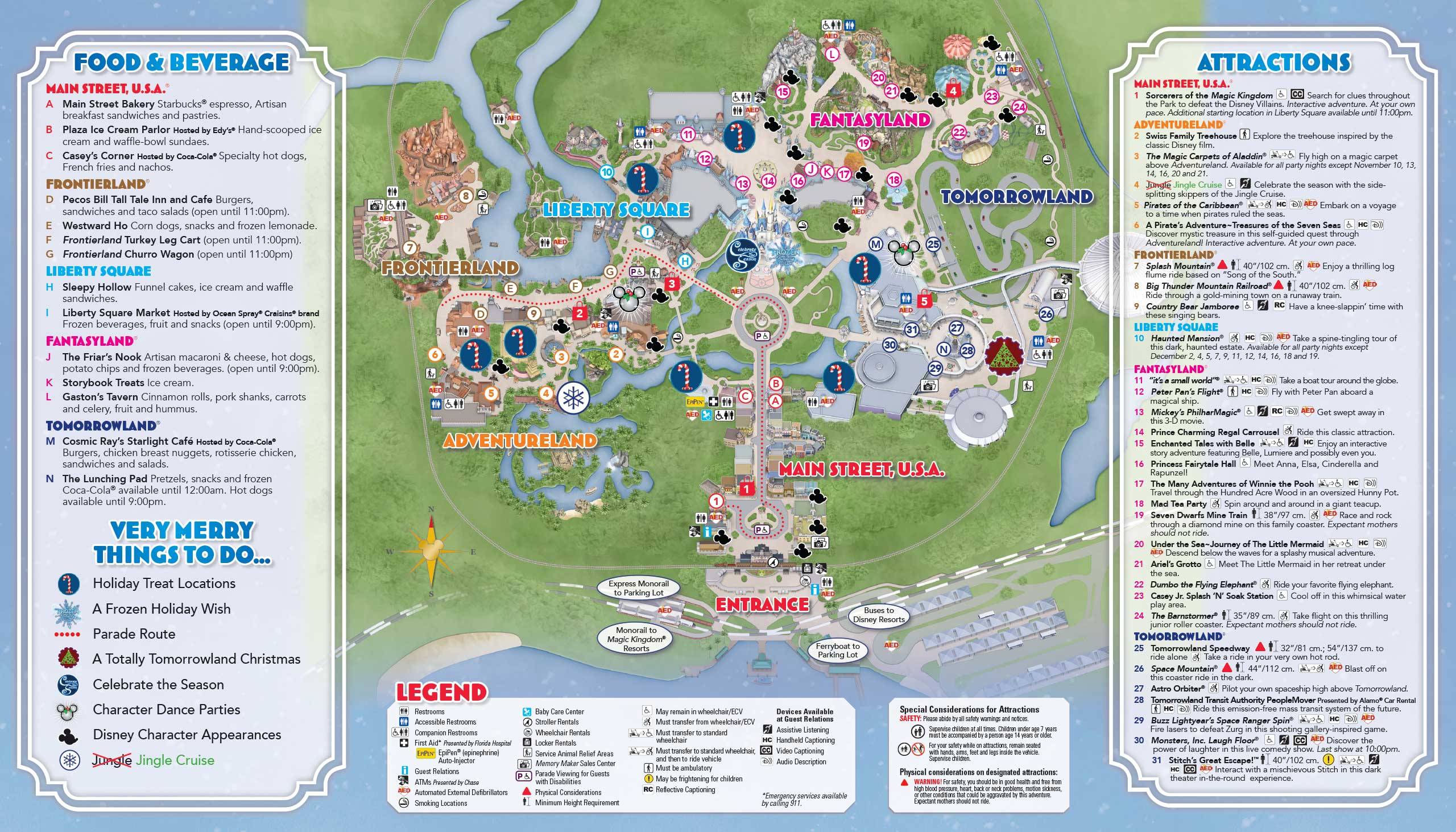 Mickey's Very Merry Christmas Party 2014 guide map