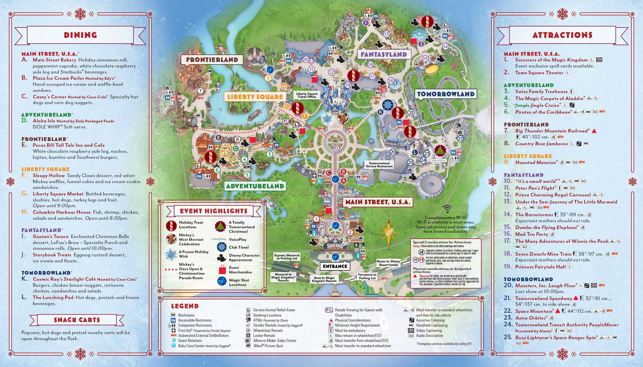Mickey's Very Merry Christmas Party 2017 guide map