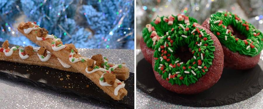 Christmas Cookie Churro, Christmas Wreath Doughnut